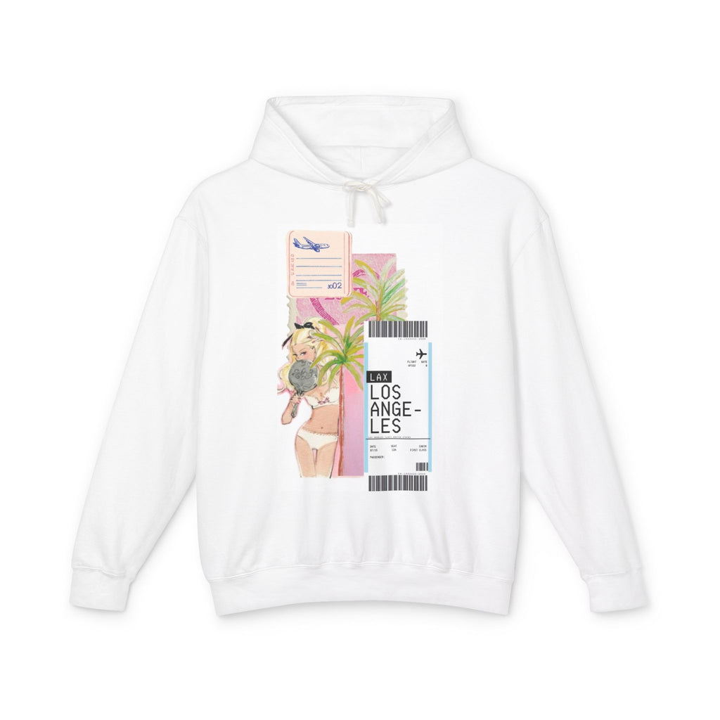 Los Angeles Ticket Collage Hoodie — 'If Lost, Please Return to 9641 Sunset Blvd' Graphic Hoodie