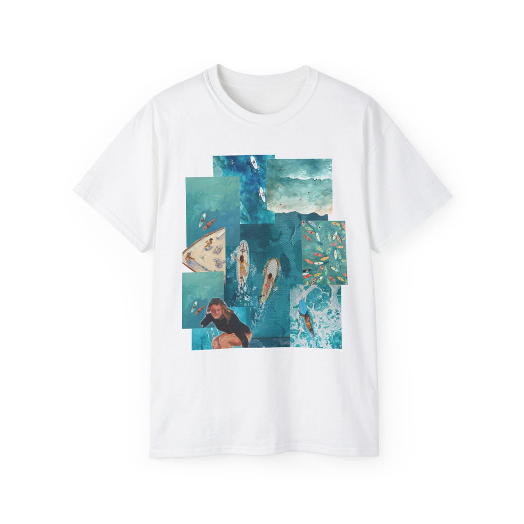 Surf Collage T-Shirt — Vintage Ocean Surfing Art Tee