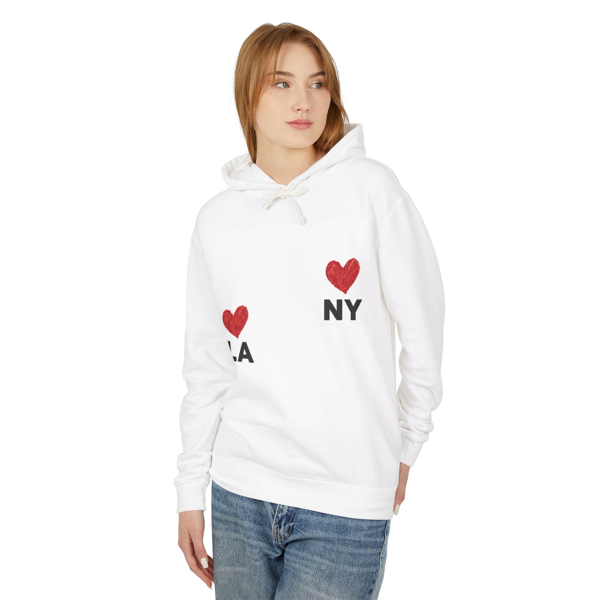 LA  NY Hoodie — Heart City Graphic Lightweight Hooded Sweatshirt