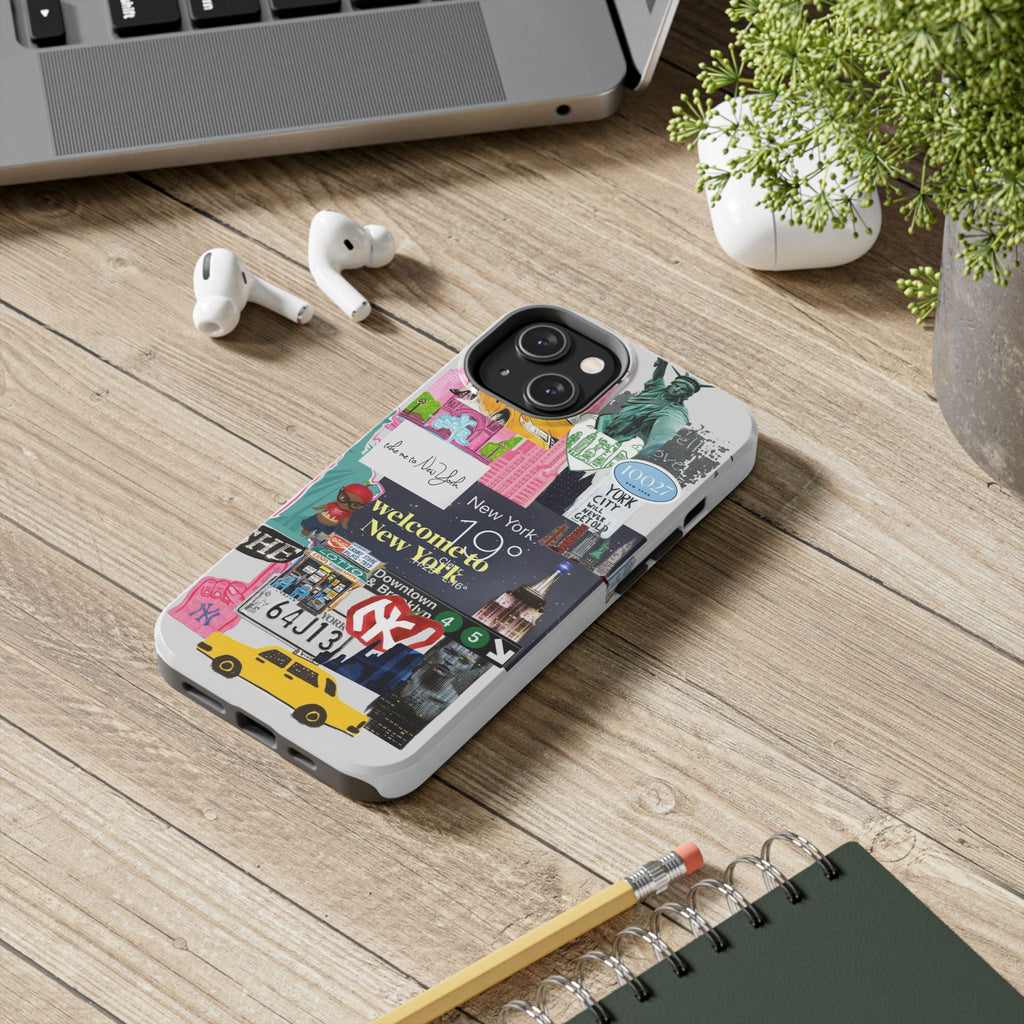 New York Collage Tough Phone Case — 'Welcome to New York' Cityscape Design