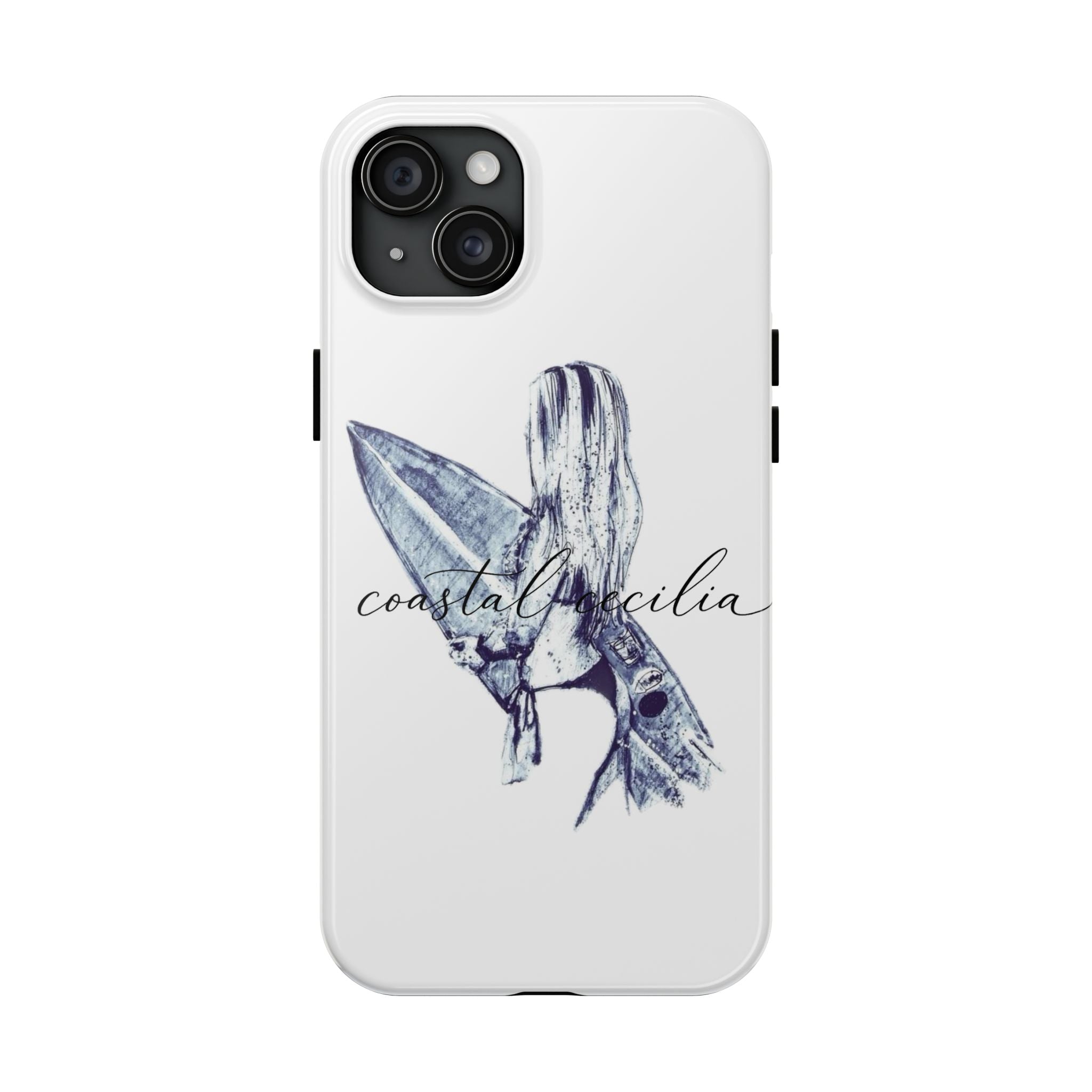 Coastal Cecilia Surf Girl Tough Phone Cases