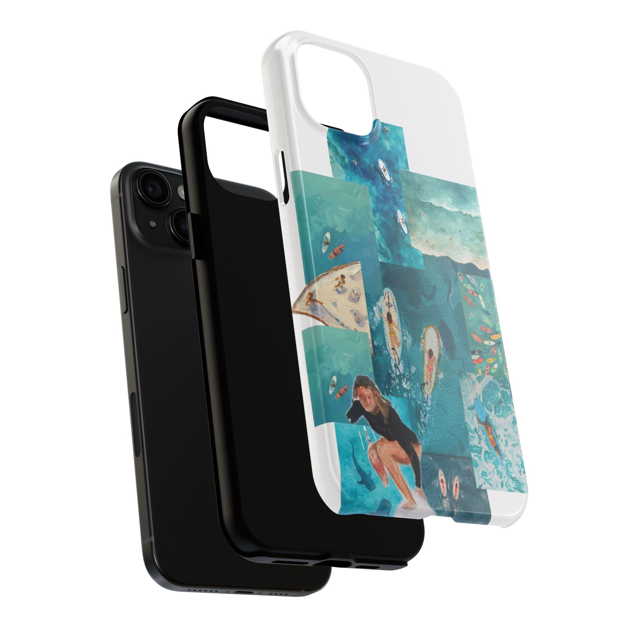 Surf Collage Tough Phone Case — Ocean Waves & Surfer Protective Phone Cover