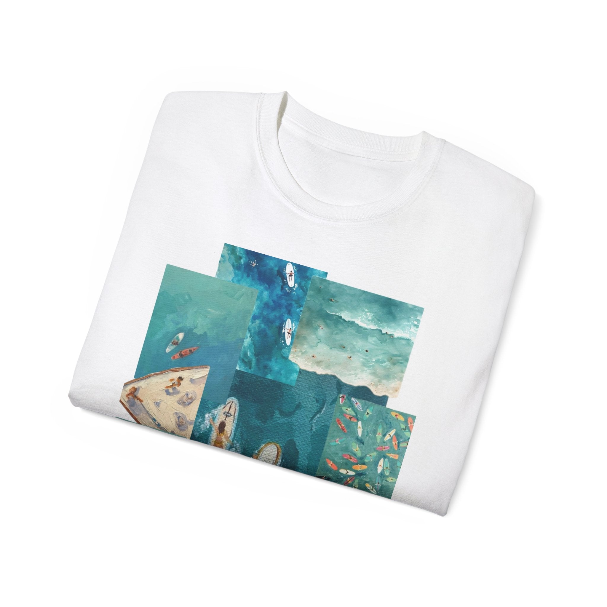 Surf Collage T-Shirt — Vintage Ocean Surfing Art Tee