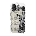 Designer Collage Tough Phone Case — Luxury Logos, Palm Trees & Leopard Art