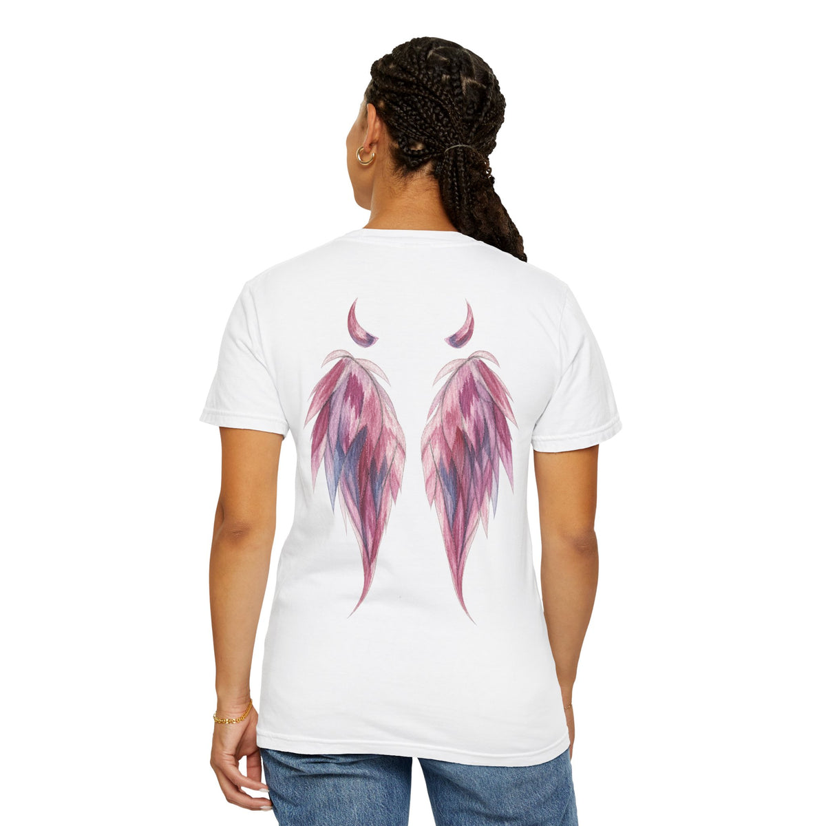 Angel & Devil Wings T-Shirt — Halo and Dual Wings Graphic Tee