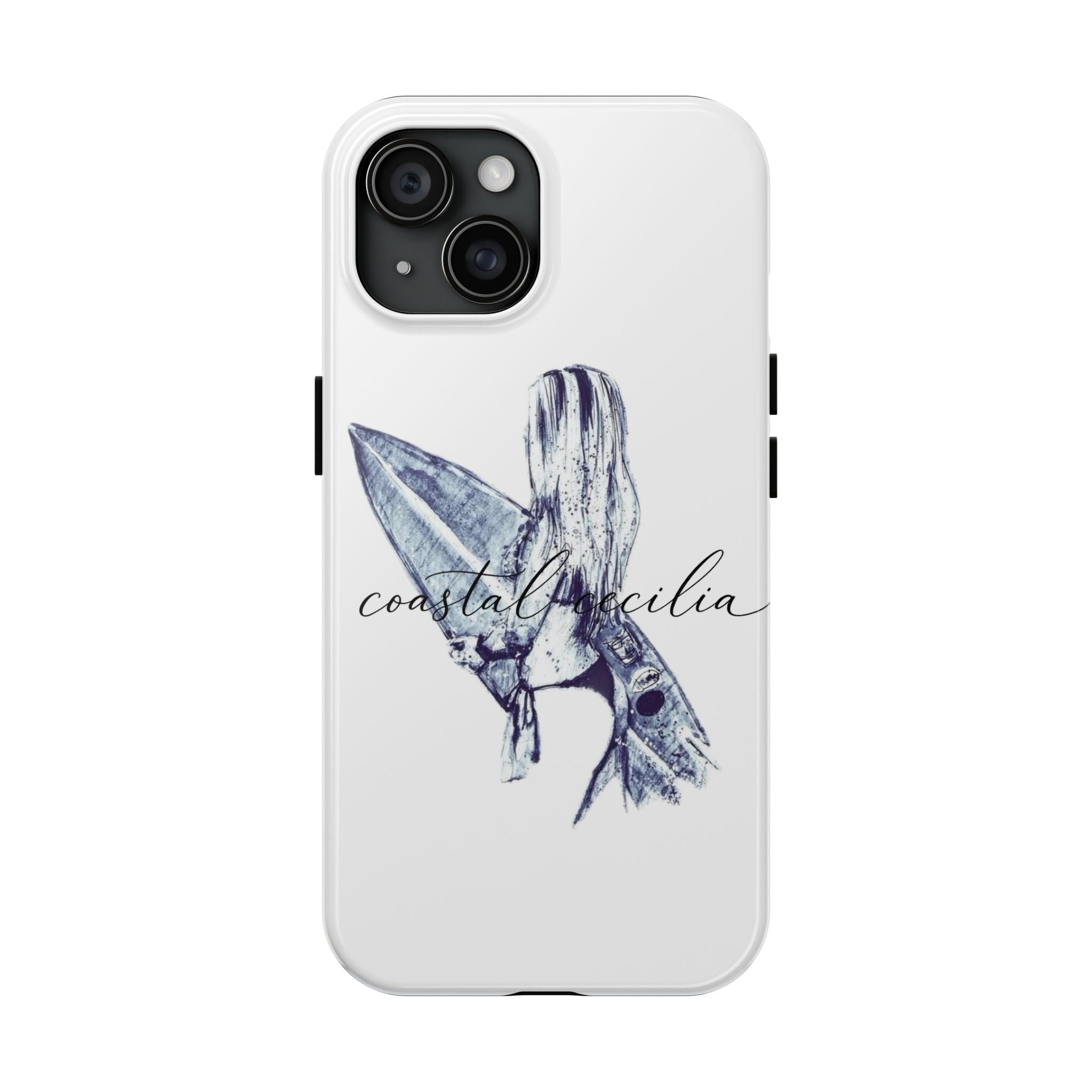 Coastal Cecilia Surf Girl Tough Phone Cases