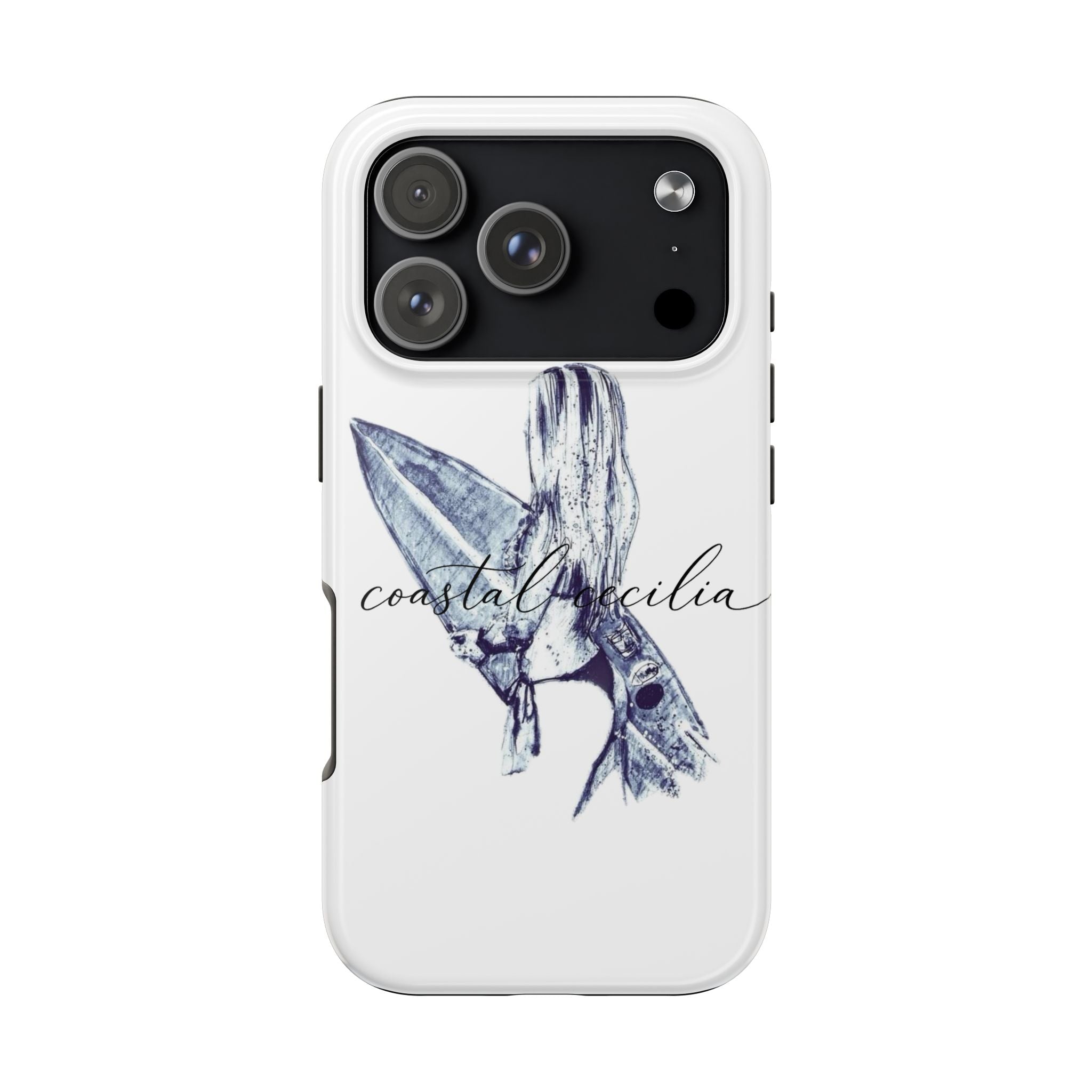 Coastal Cecilia Surf Girl Tough Phone Cases