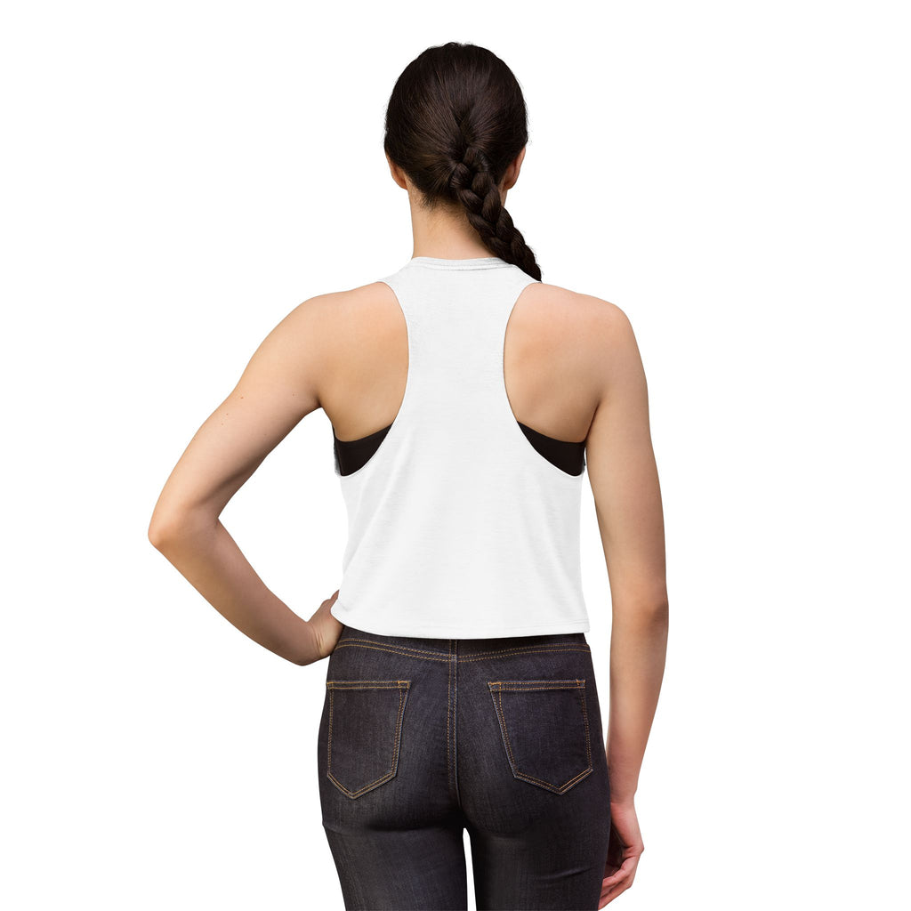 Women's Crop Top — Retro Ski Girl Graphic Tank (“ Skies")