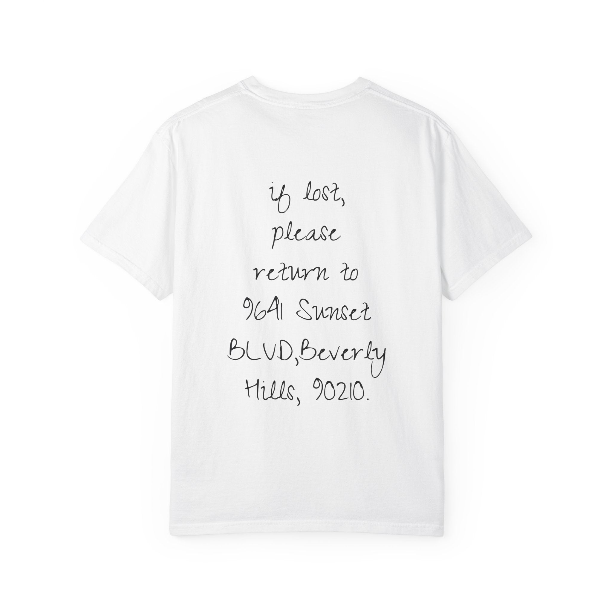 Los Angeles Vintage Ticket T-Shirt — 'If Lost, Please Return to 9641 Sunset Blvd' Graphic Tee