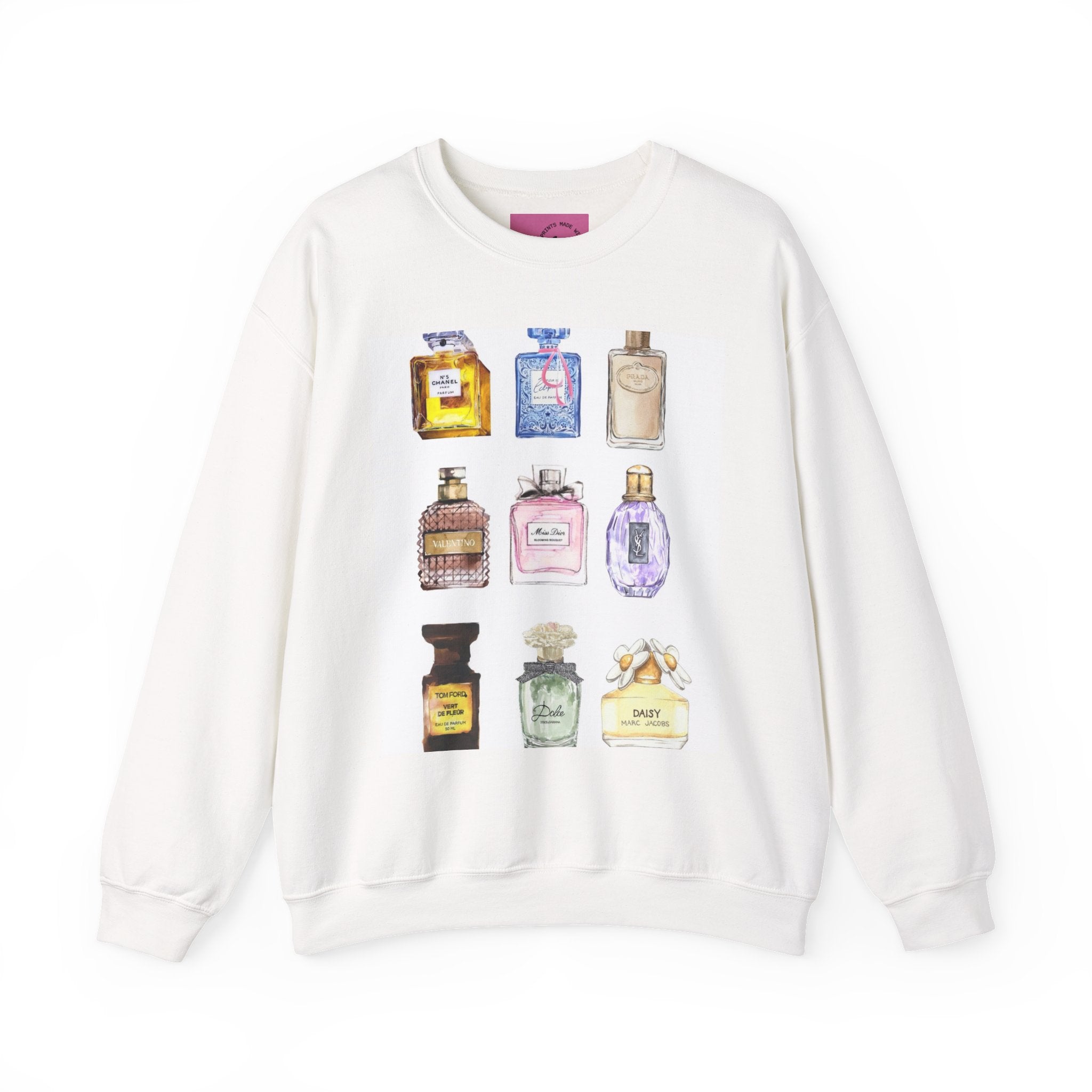 Perfume Bottles Sweatshirt — Watercolor Fragrance Graphic Crewneck