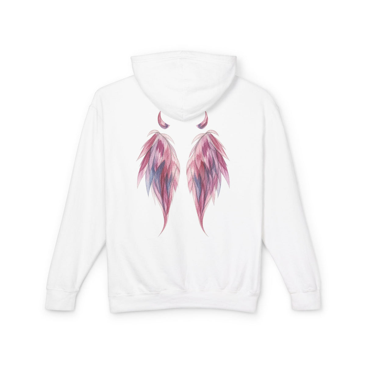 Angel & Devil Wings Hoodie — Watercolor Halo and Horns Lightweight Hoodie