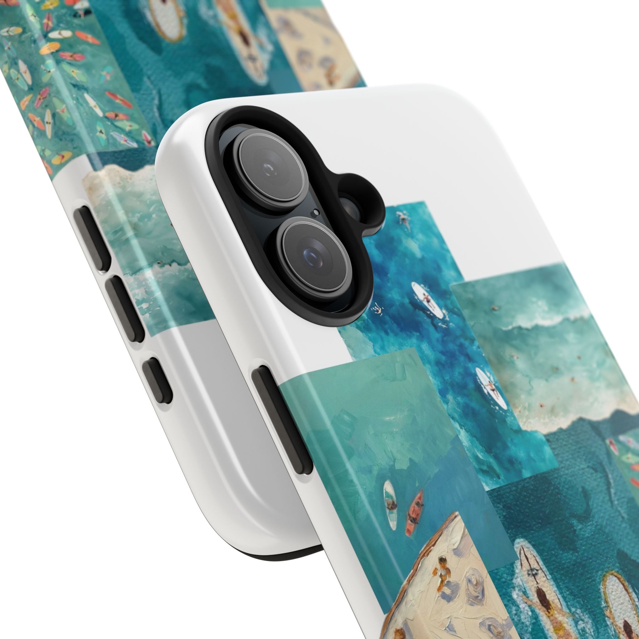 Surf Collage Tough Phone Case — Ocean Waves & Surfer Protective Phone Cover