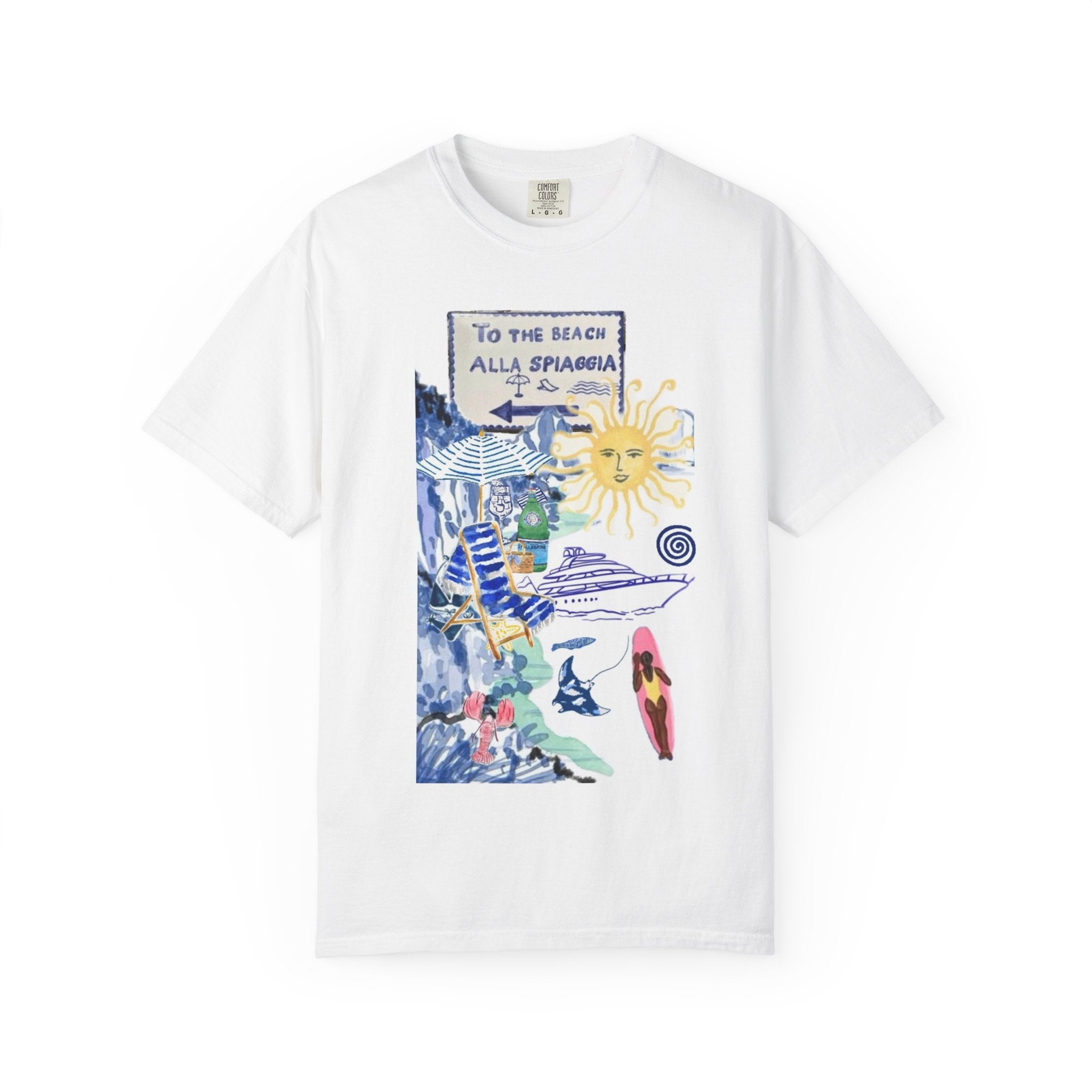 Sunshine Beach Collage T-Shirt — "To the Beaches" Graphic Tee
