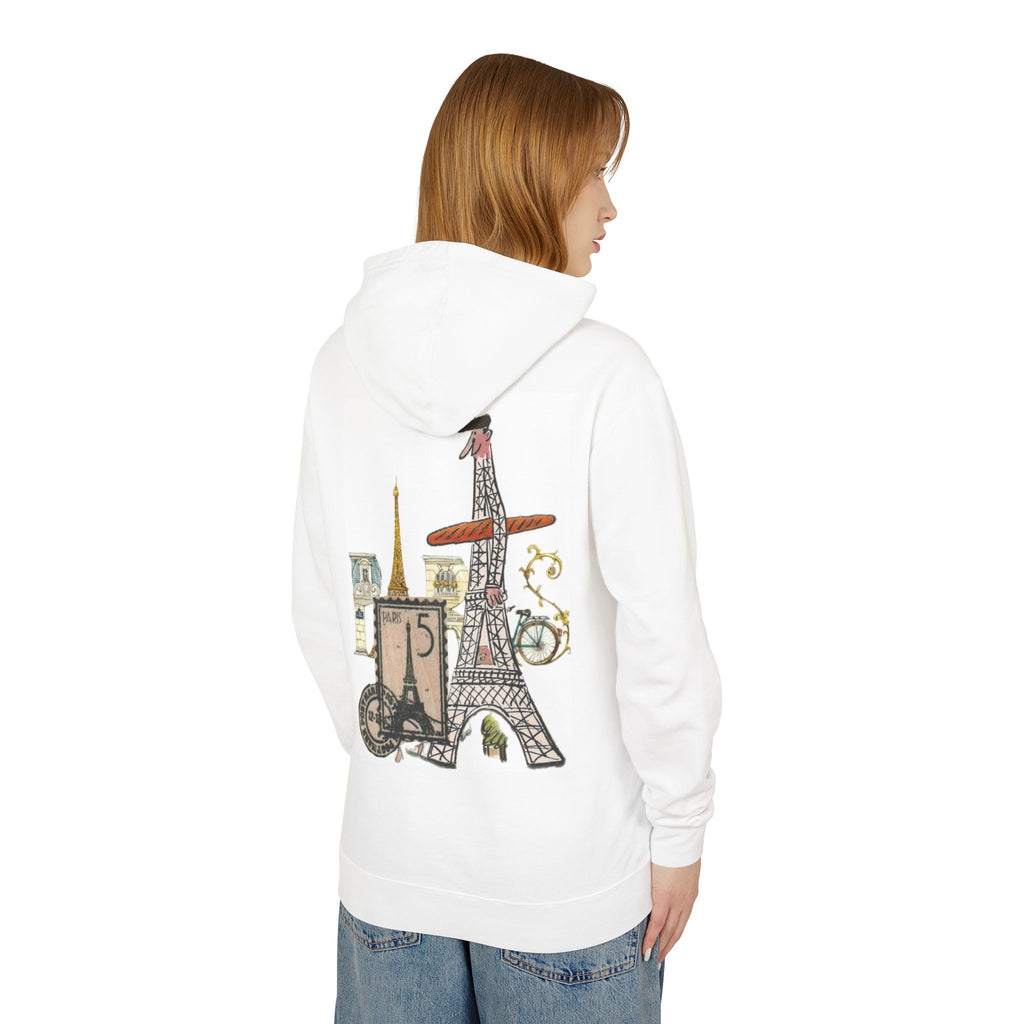 Paris Collage Hoodie — Eiffel Tower Vintage Travel Graphic Sweatshirt