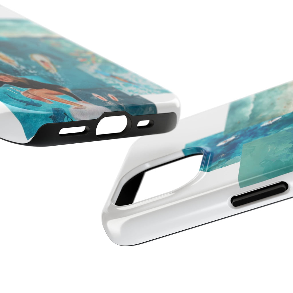 Surf Collage Tough Phone Case — Ocean Waves & Surfer Protective Phone Cover