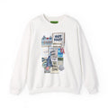 Coastal Collage Sweatshirt — "Out East" Beach Sign Graphic Crewneck
