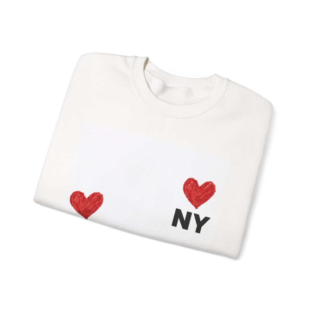 LA  NY Heart Crewneck Sweatshirt — City Love Graphic Crew