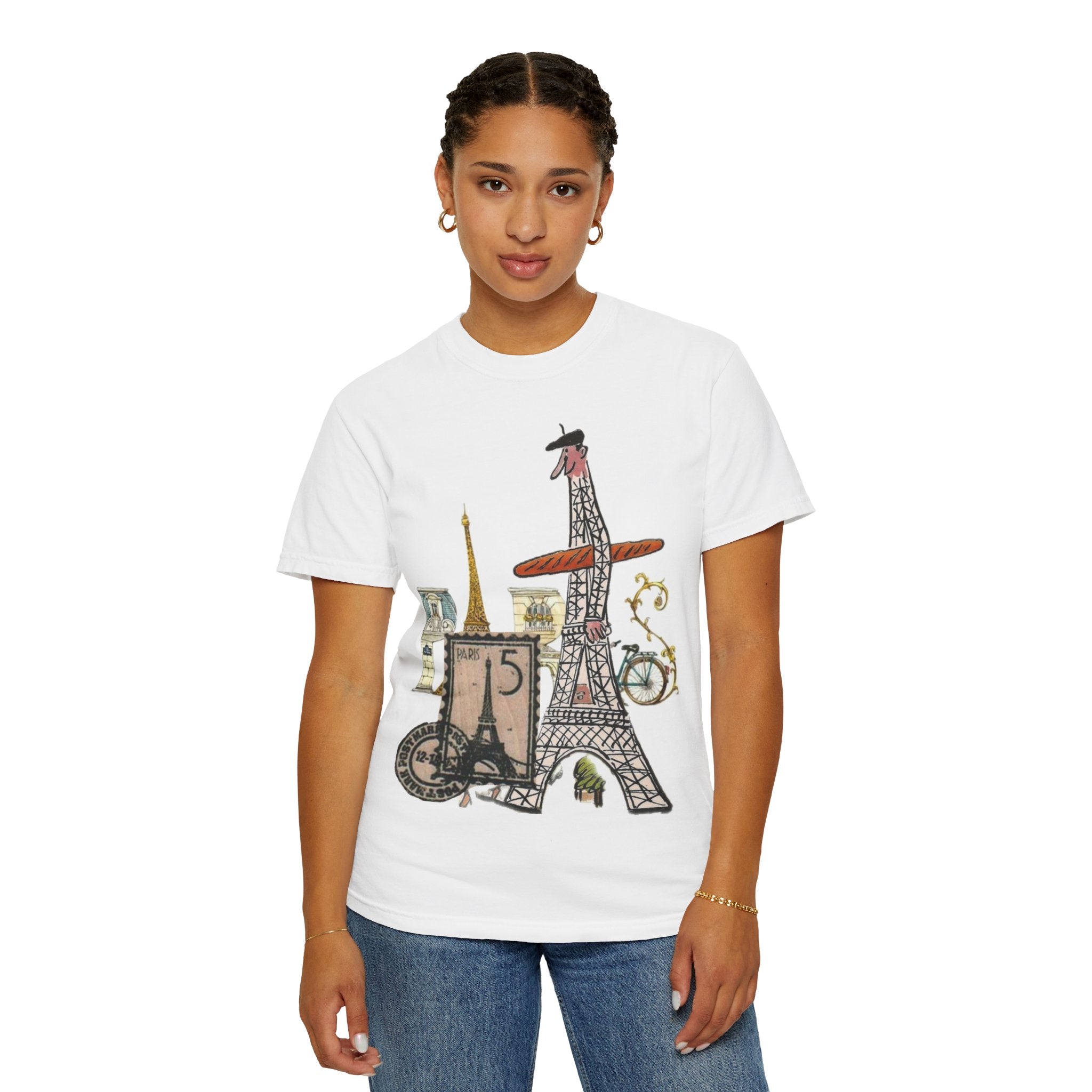 Paris Eiffel Tower Graphic T-Shirt – Vintage Travel Illustration