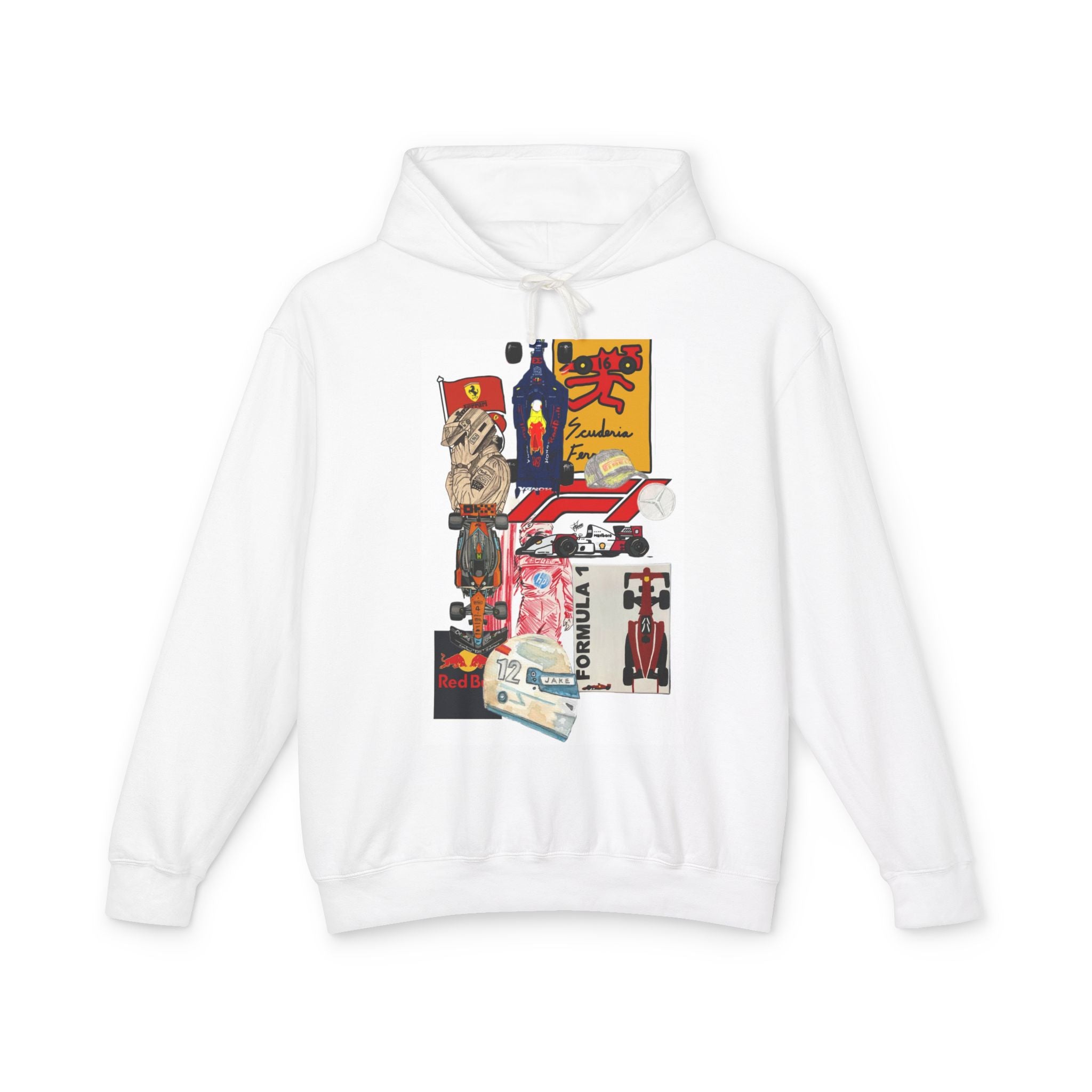 Racing Collage Hoodie – Vintage Motorsports Poster Graphic