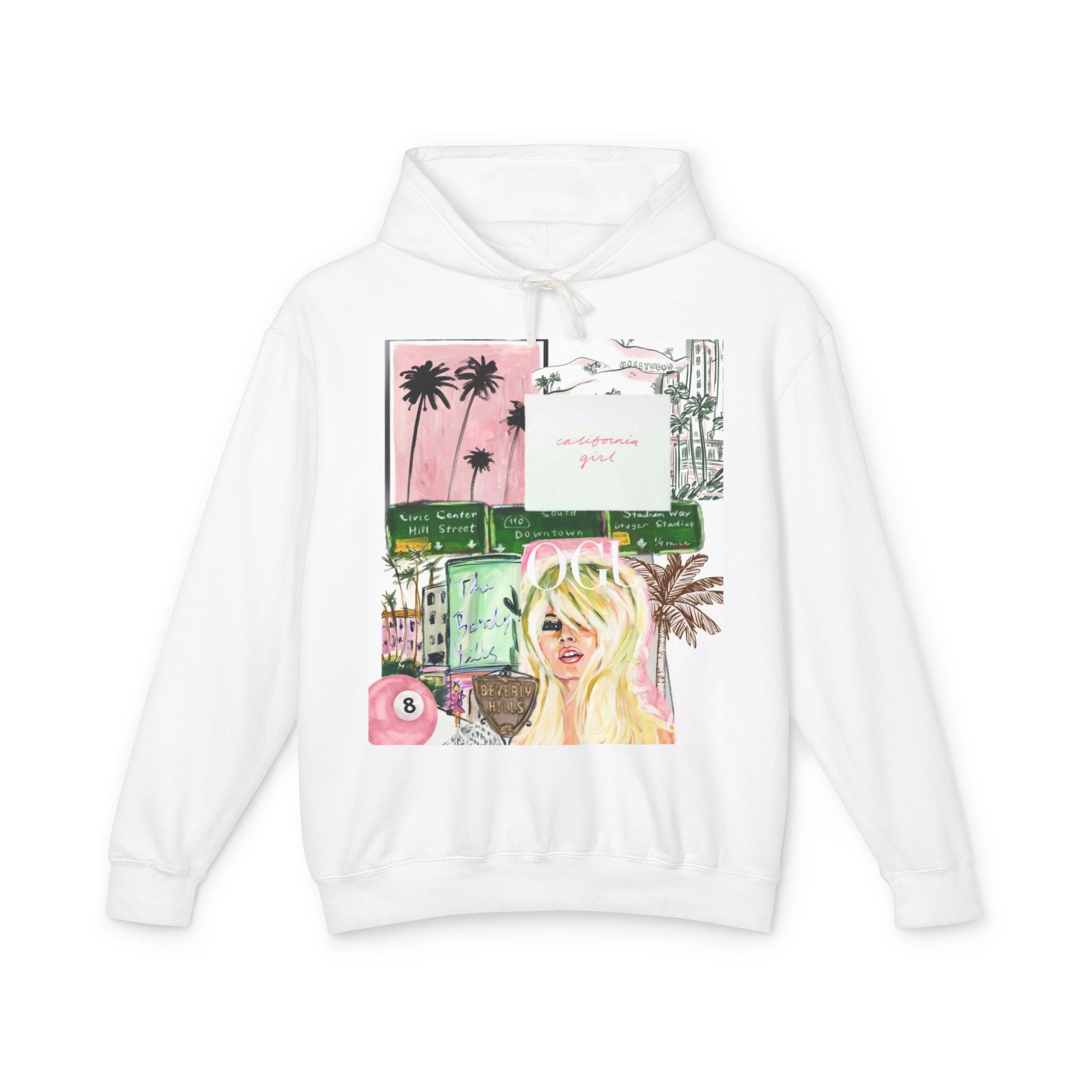 California Girl Unisex Lightweight Hooded Sweatshirt