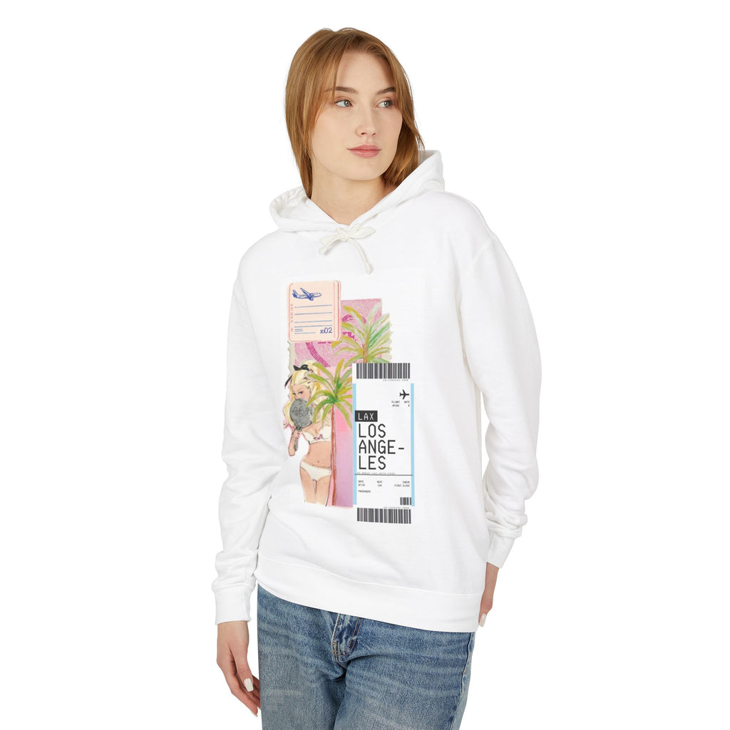 Los Angeles Ticket Collage Hoodie — 'If Lost, Please Return to 9641 Sunset Blvd' Graphic Hoodie