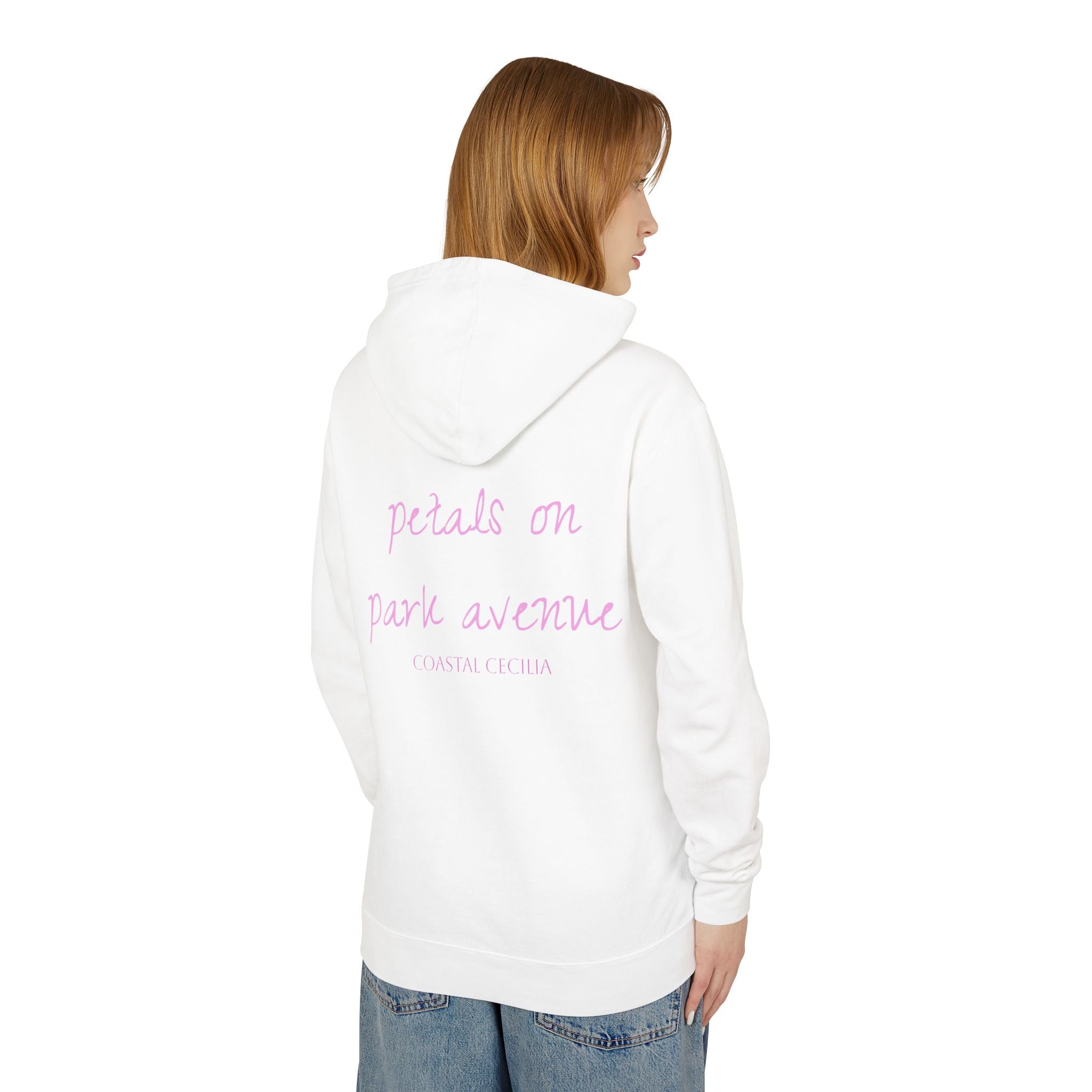 Park Avenue Pink Fashion Hoodie – 'Details on Park Avenue' Graphic Sweatshirt