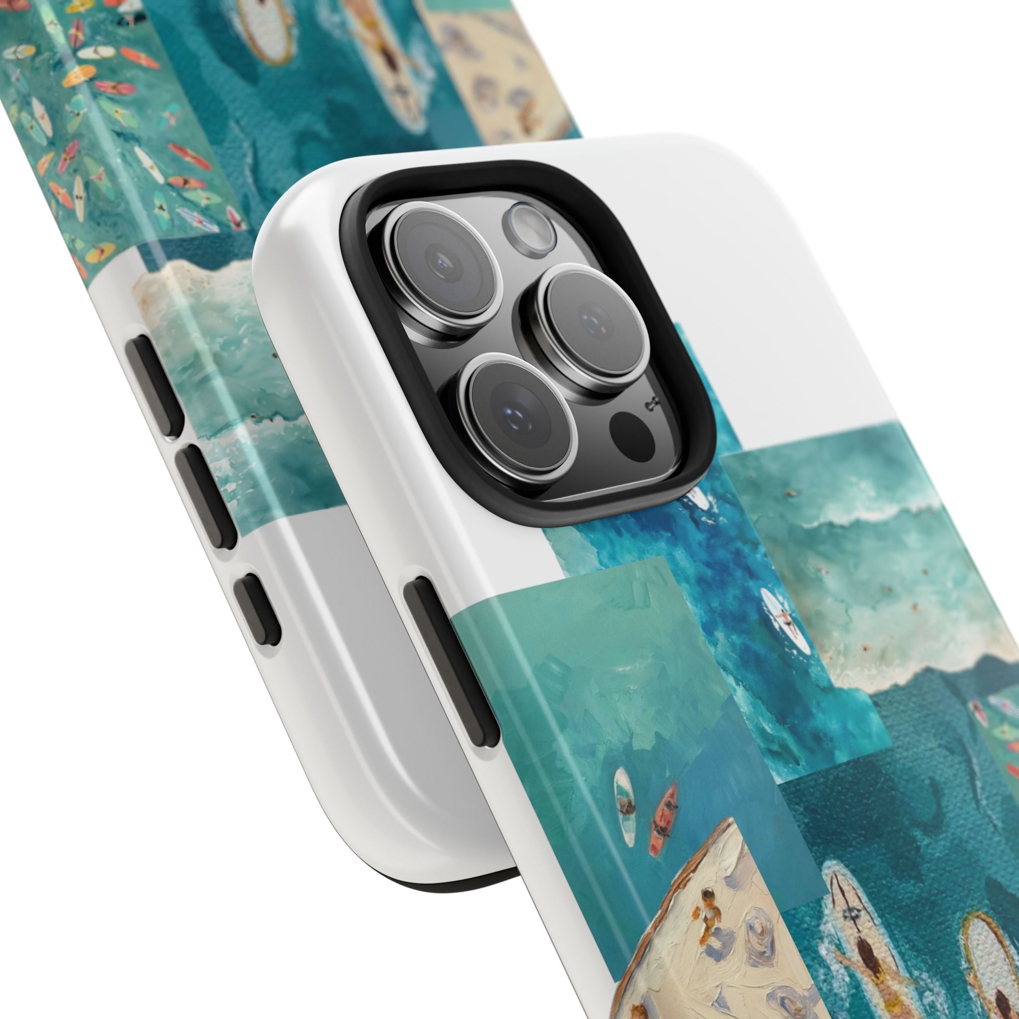 Surf Collage Tough Phone Case — Ocean Waves & Surfer Protective Phone Cover