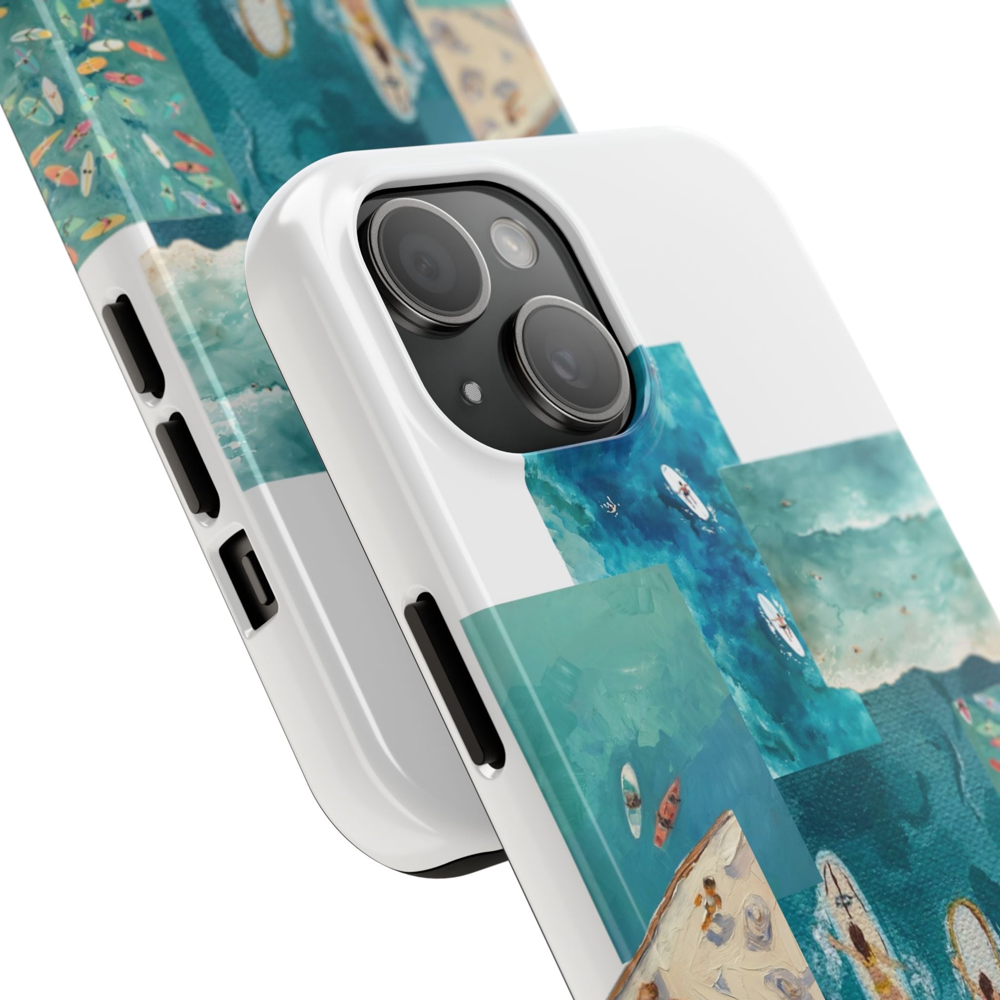 Surf Collage Tough Phone Case — Ocean Waves & Surfer Protective Phone Cover