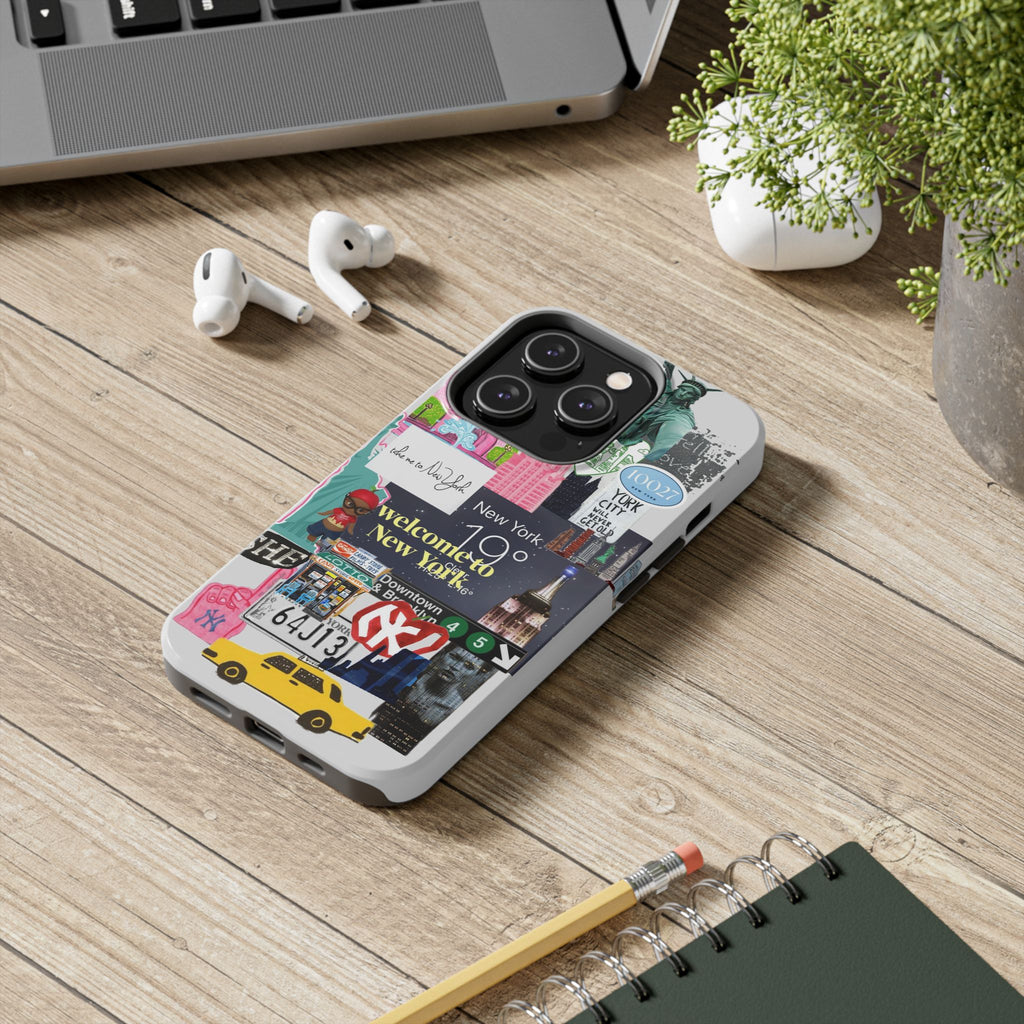 New York Collage Tough Phone Case — 'Welcome to New York' Cityscape Design