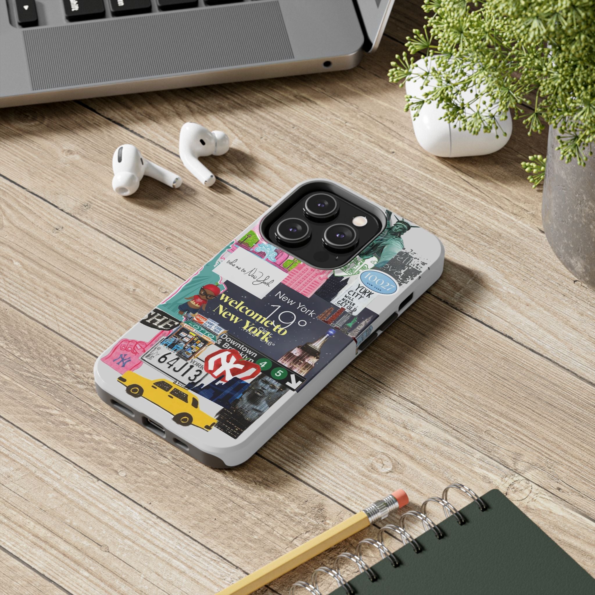 New York Collage Tough Phone Case — 'Welcome to New York' Cityscape Design