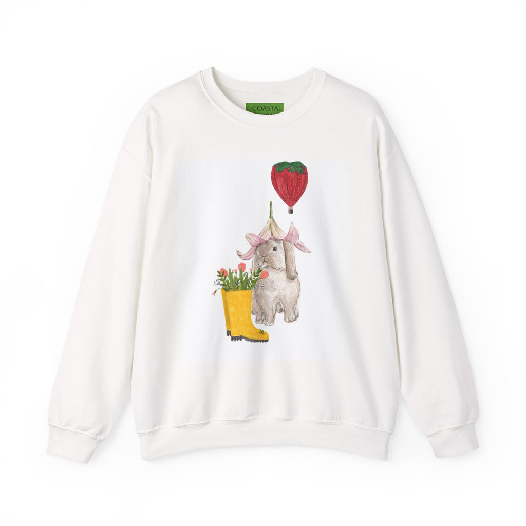 Elephant with Strawberry Balloon Crewneck Sweatshirt
