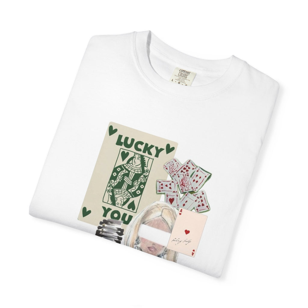 Lucky Me Graphic T-Shirt – 'Lucky Me, xoxo.' Retro Collage Tee