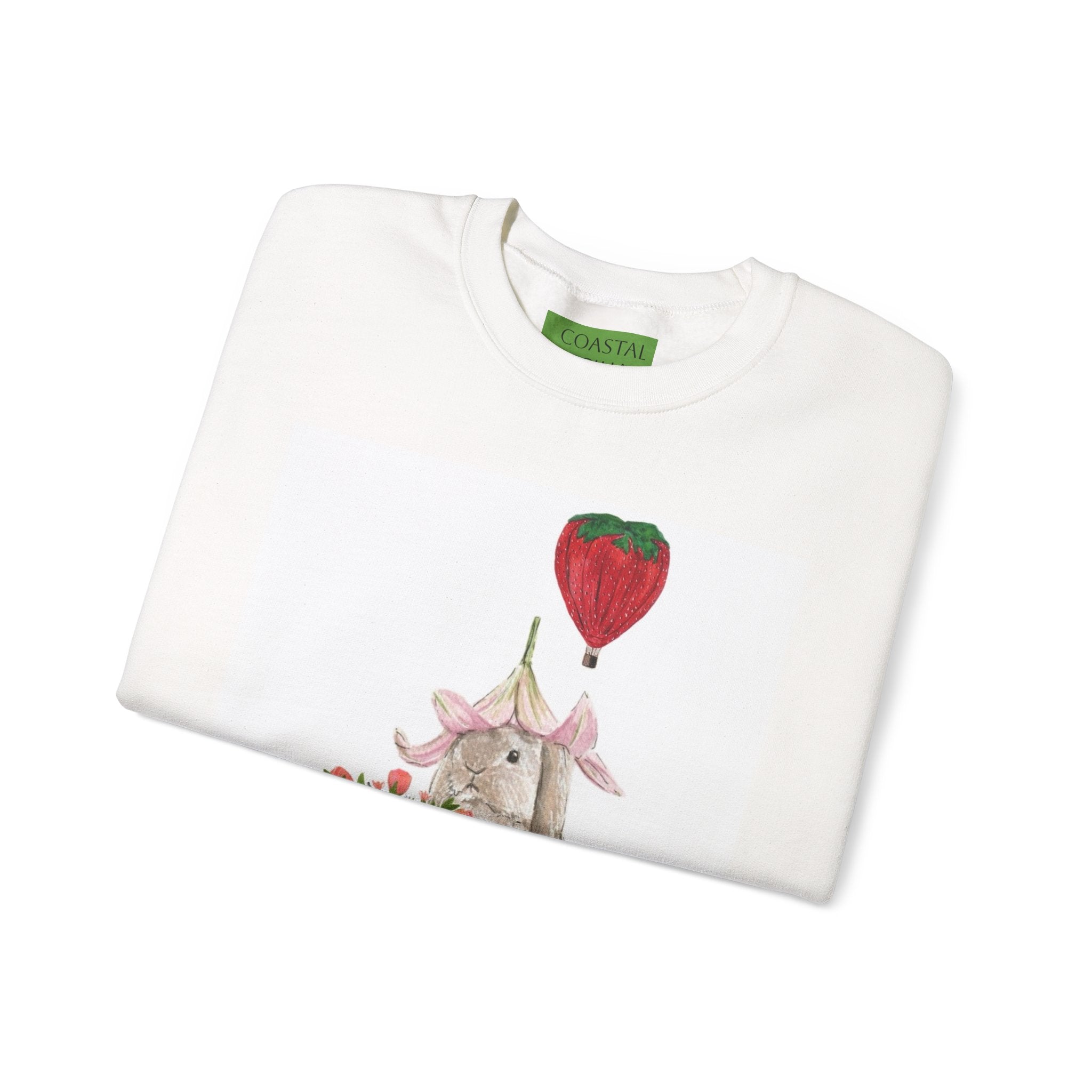 Elephant with Strawberry Balloon Crewneck Sweatshirt
