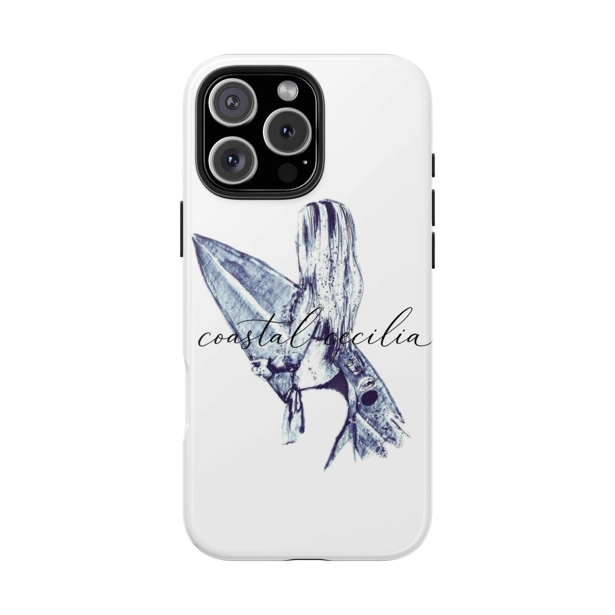 Coastal Cecilia Surf Girl Tough Phone Cases