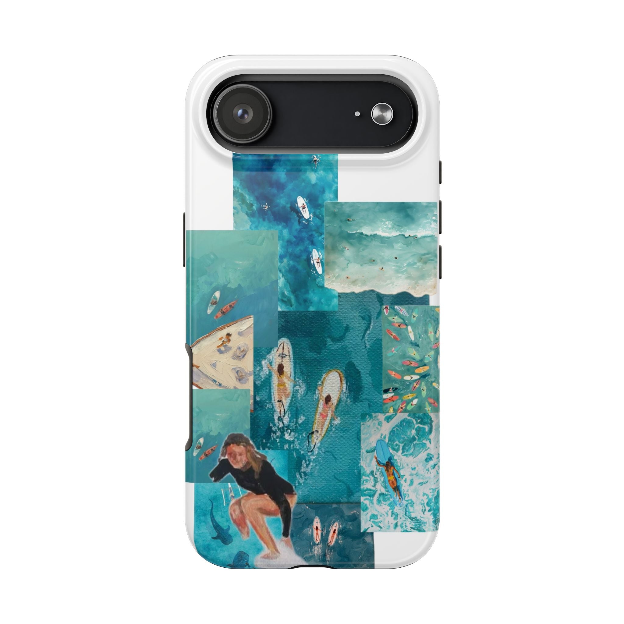 Surf Collage Tough Phone Case — Ocean Waves & Surfer Protective Phone Cover
