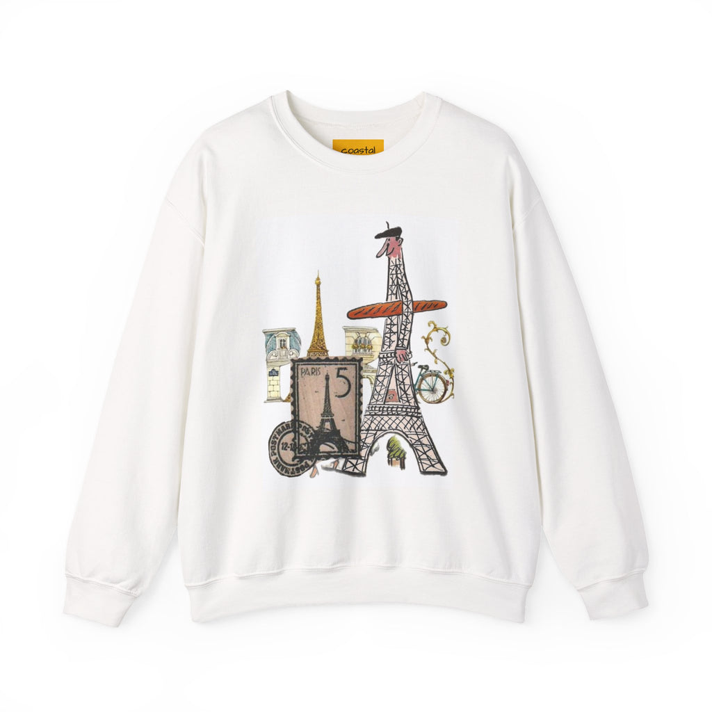 Paris Icons Crewneck Sweatshirt — Eiffel Tower Collage Travel Graphic