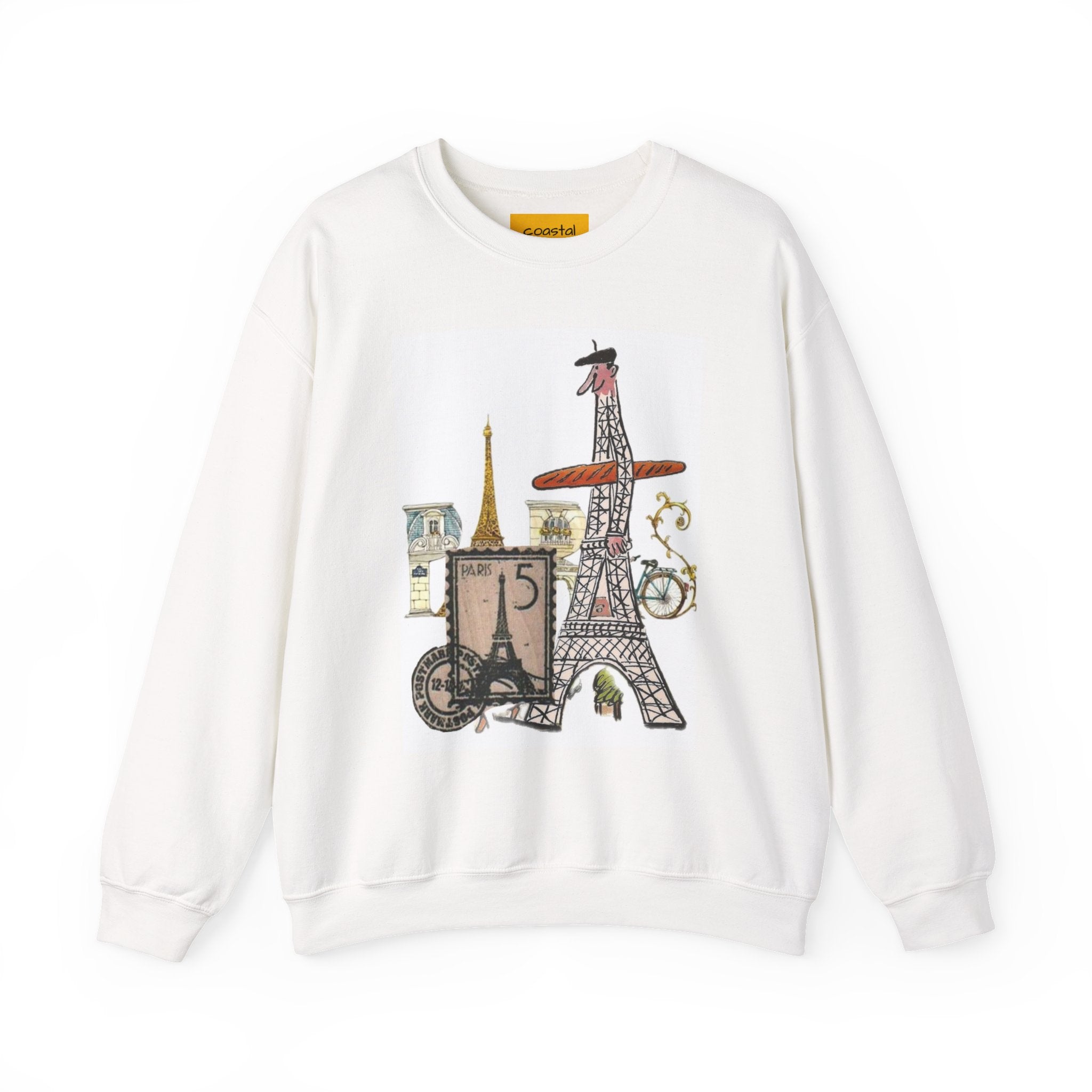 Paris Icons Crewneck Sweatshirt — Eiffel Tower Collage Travel Graphic
