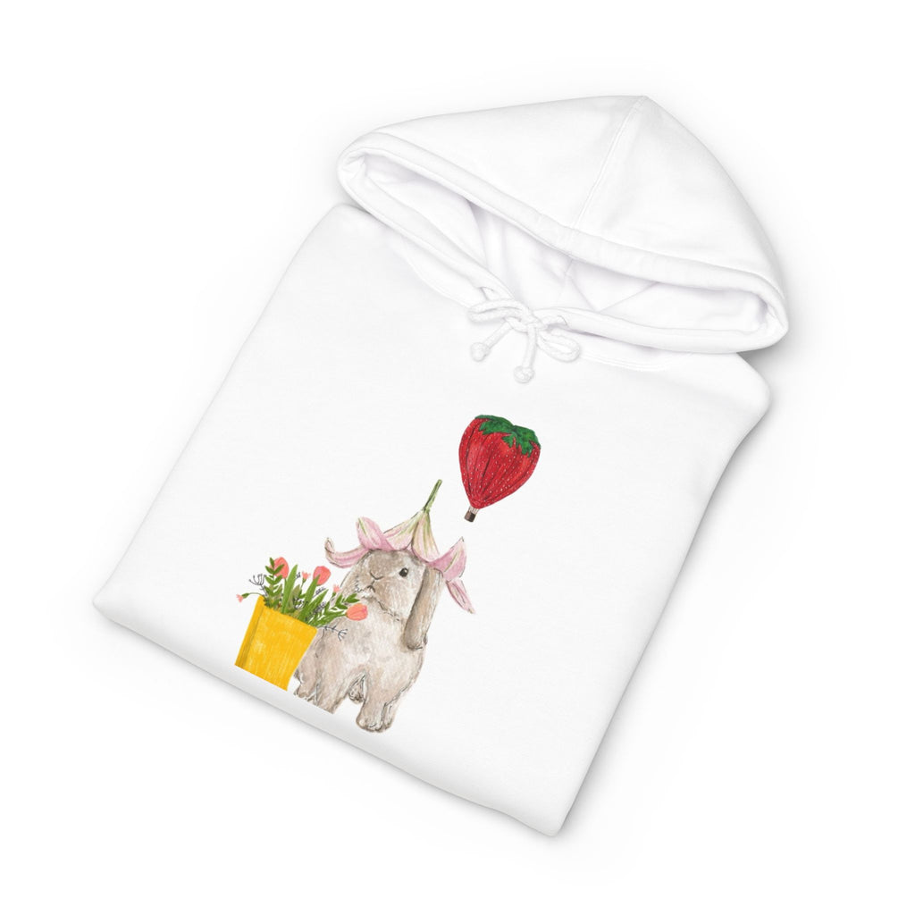 Cute Bunny & Strawberry Hoodie — Floral Plant Lover Hoodie