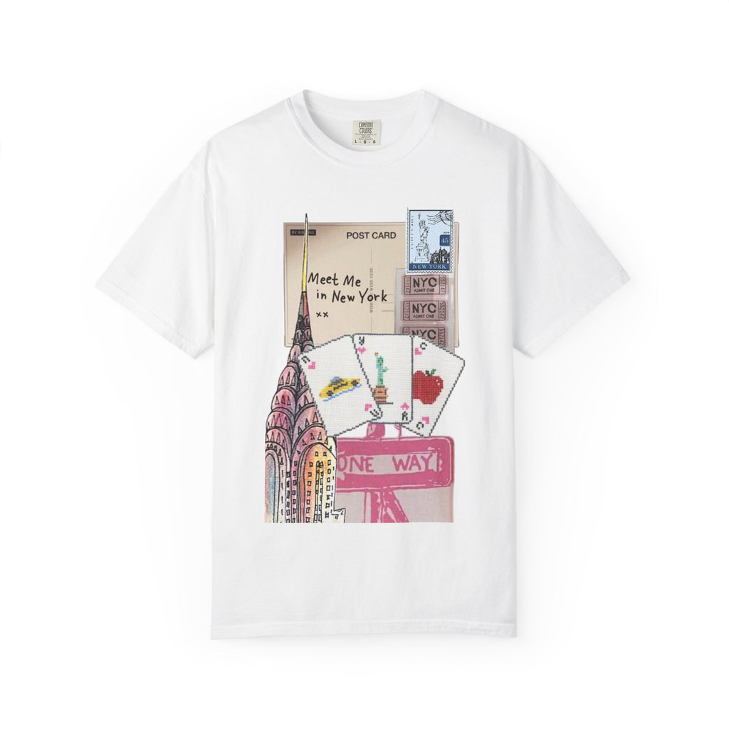 New York Postcard Graphic T-Shirt — "Meet Me in New York"