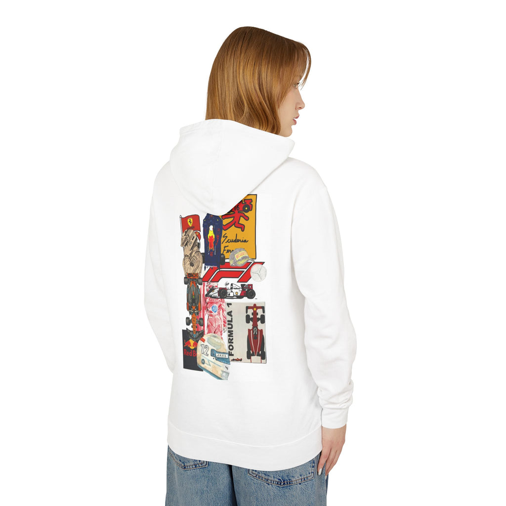 Racing Collage Hoodie – Vintage Motorsports Poster Graphic