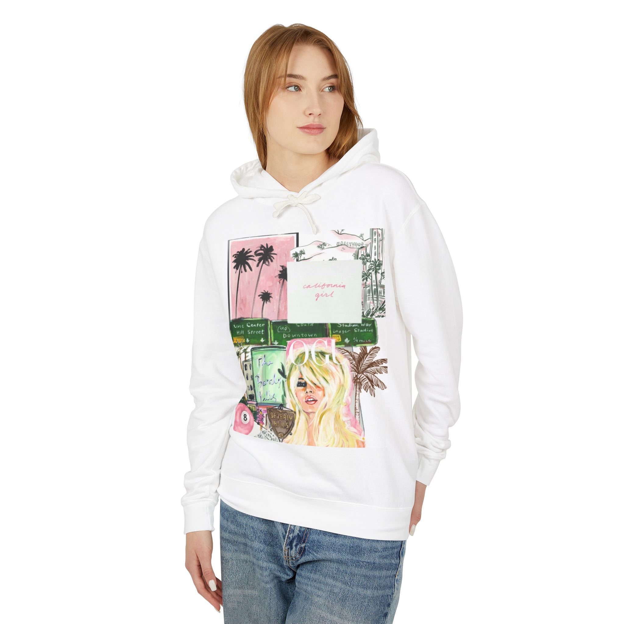 California Girl Unisex Lightweight Hooded Sweatshirt