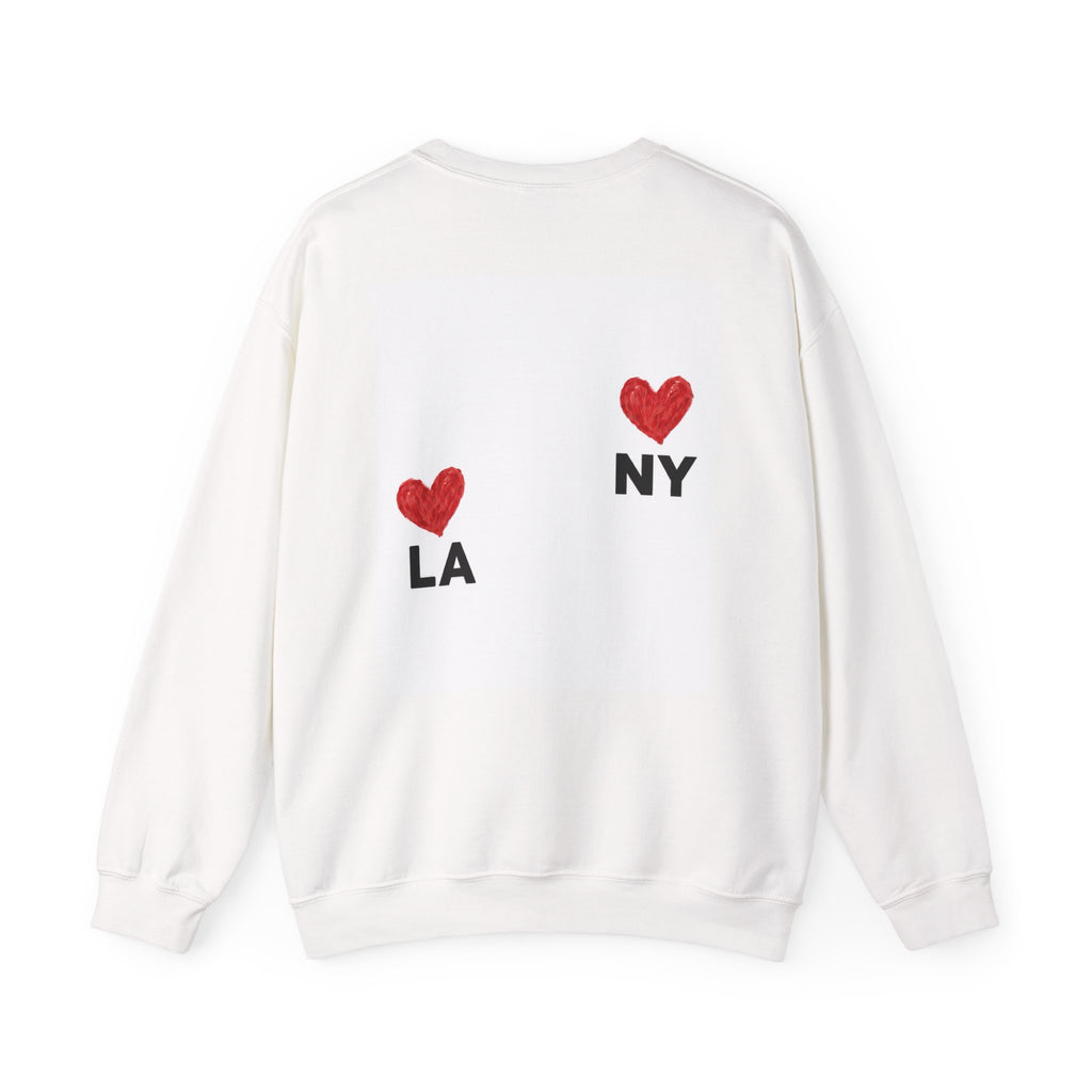 LA  NY Heart Crewneck Sweatshirt — City Love Graphic Crew