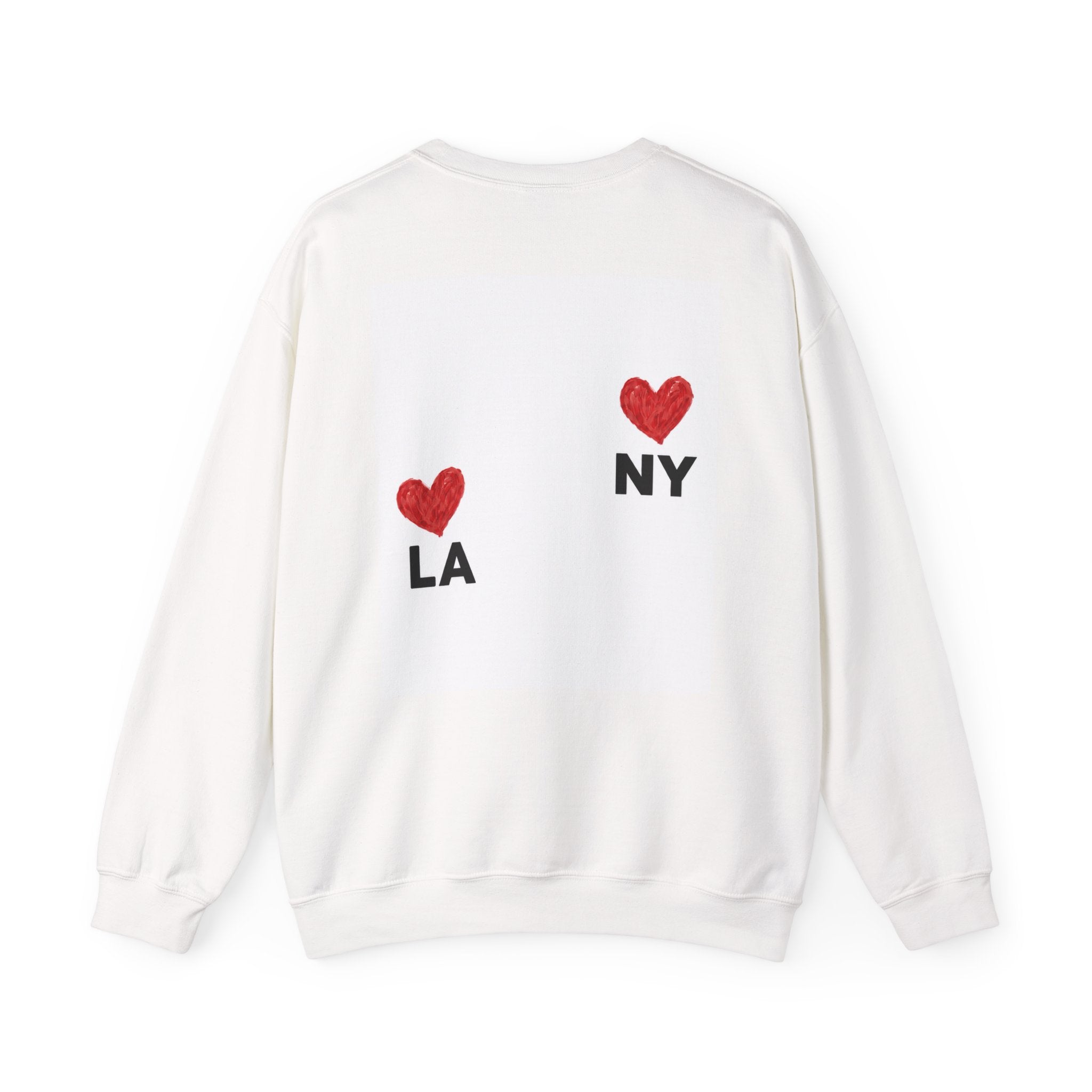 LA  NY Heart Crewneck Sweatshirt — City Love Graphic Crew