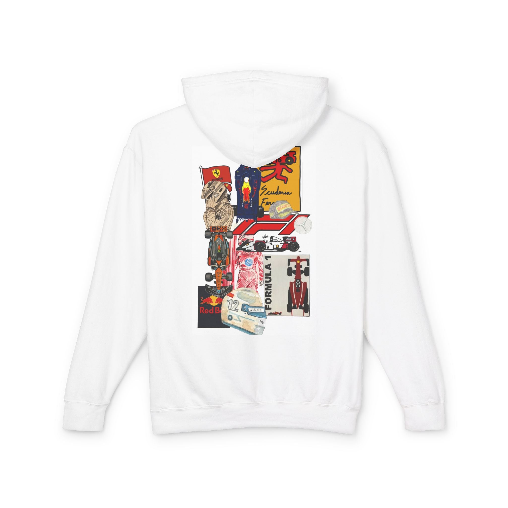 Racing Collage Hoodie – Vintage Motorsports Poster Graphic
