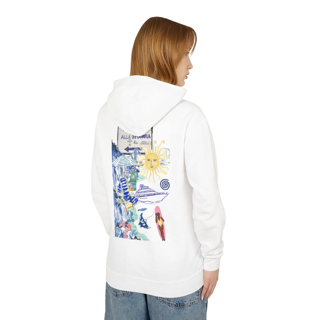 Beach Vibes Hoodie — "To The Beach / Alla Spiaggia" Sun & Seaside Design