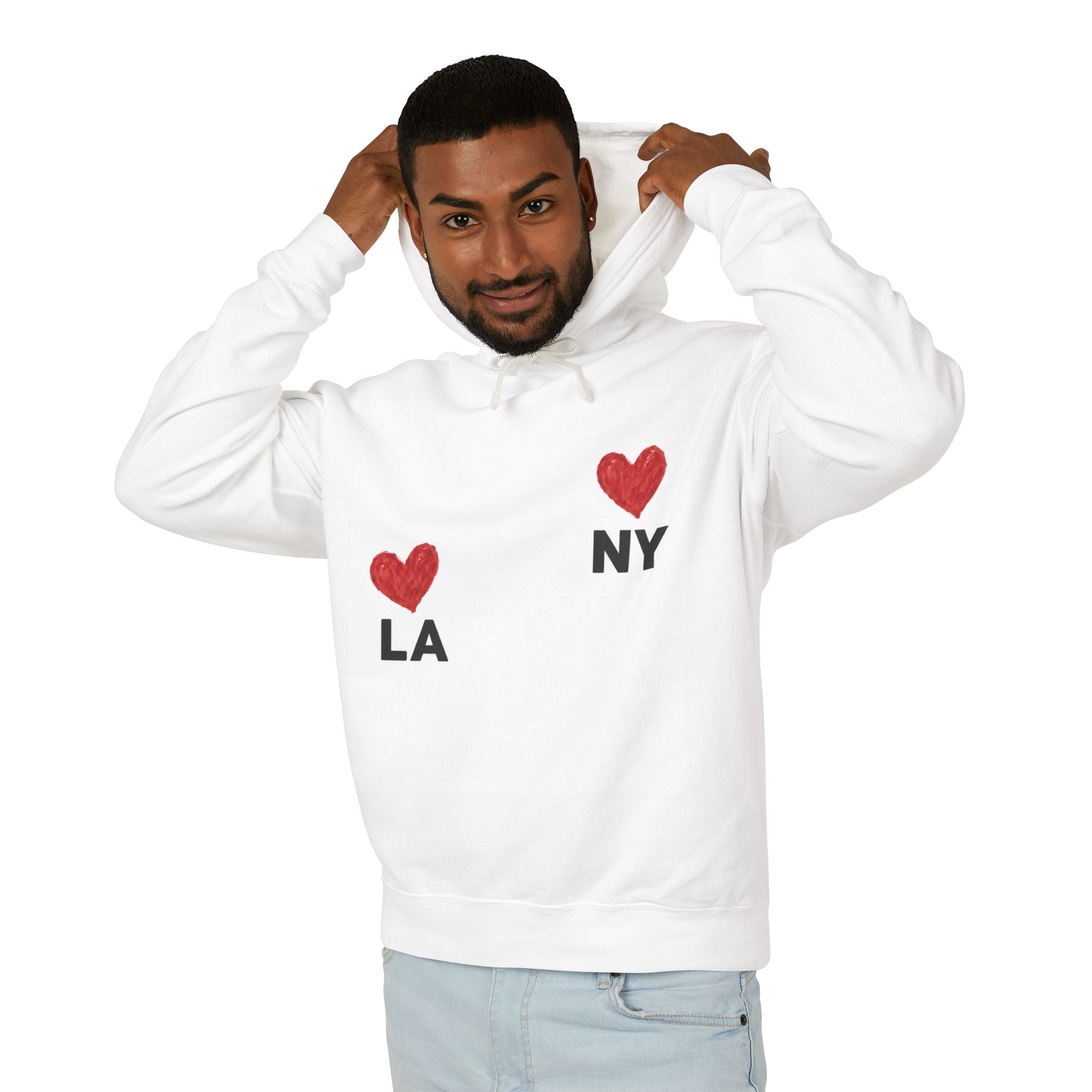 LA  NY Hoodie — Heart City Graphic Lightweight Hooded Sweatshirt
