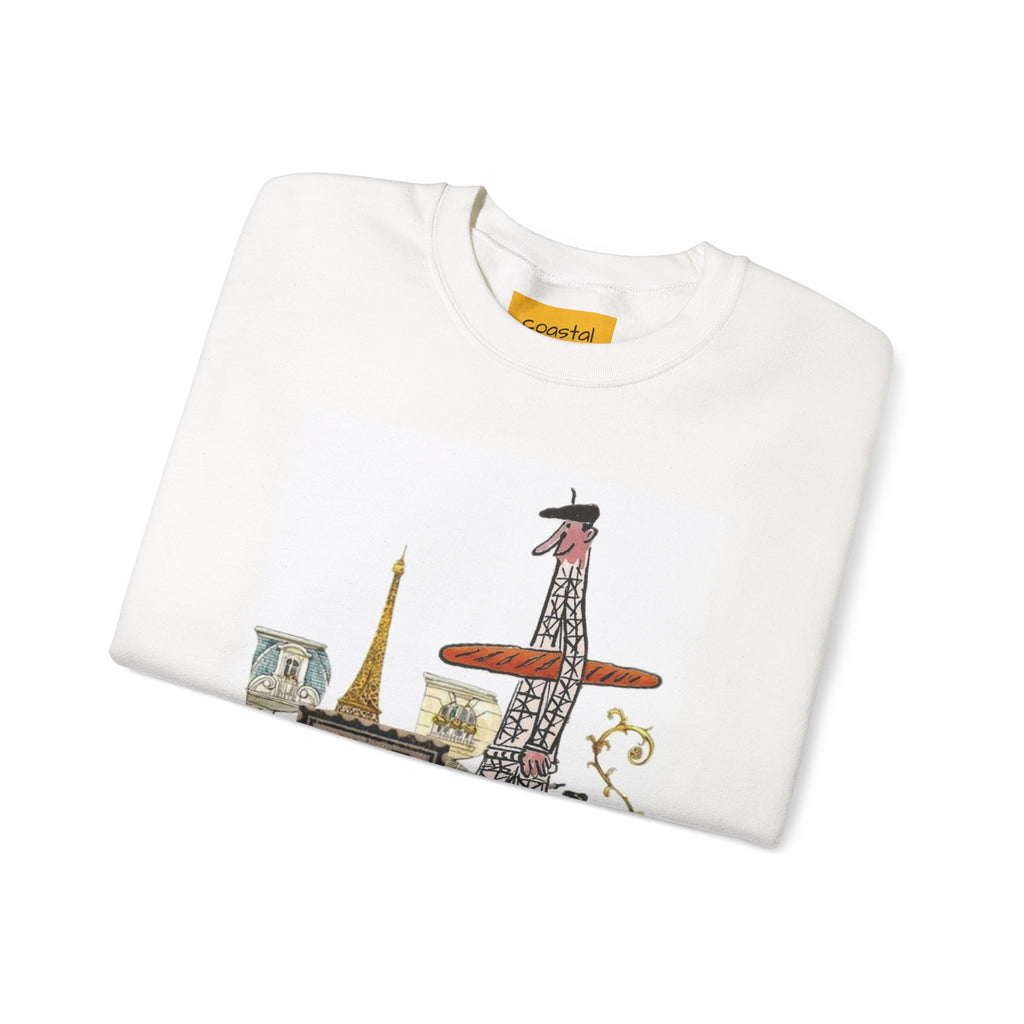 Paris Icons Crewneck Sweatshirt — Eiffel Tower Collage Travel Graphic