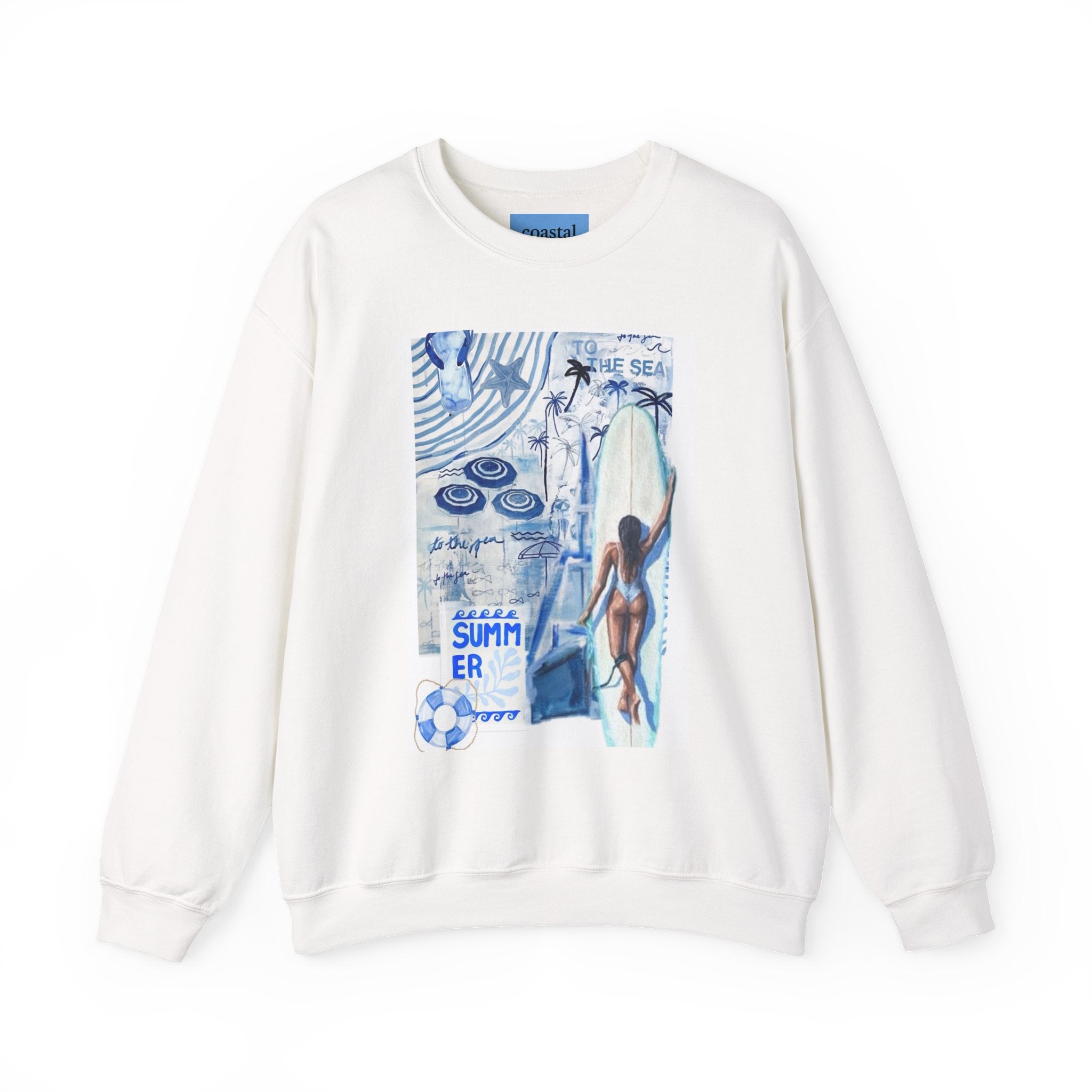Summer Surf Crewneck Sweatshirt — Vintage Beach Graphic