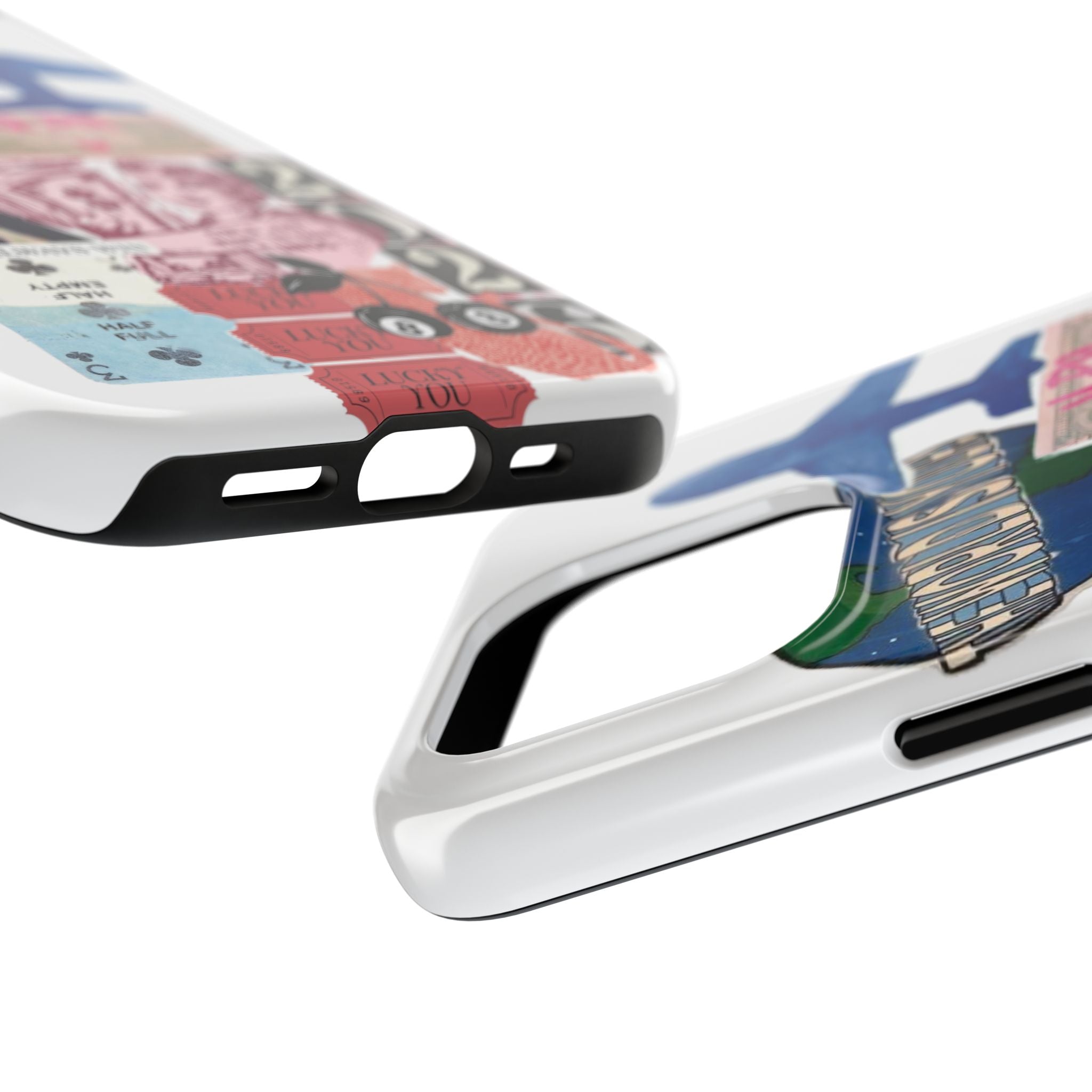 Tough Phone Case — Travel Collage Design with Plane, Passport & 2026 Graphics