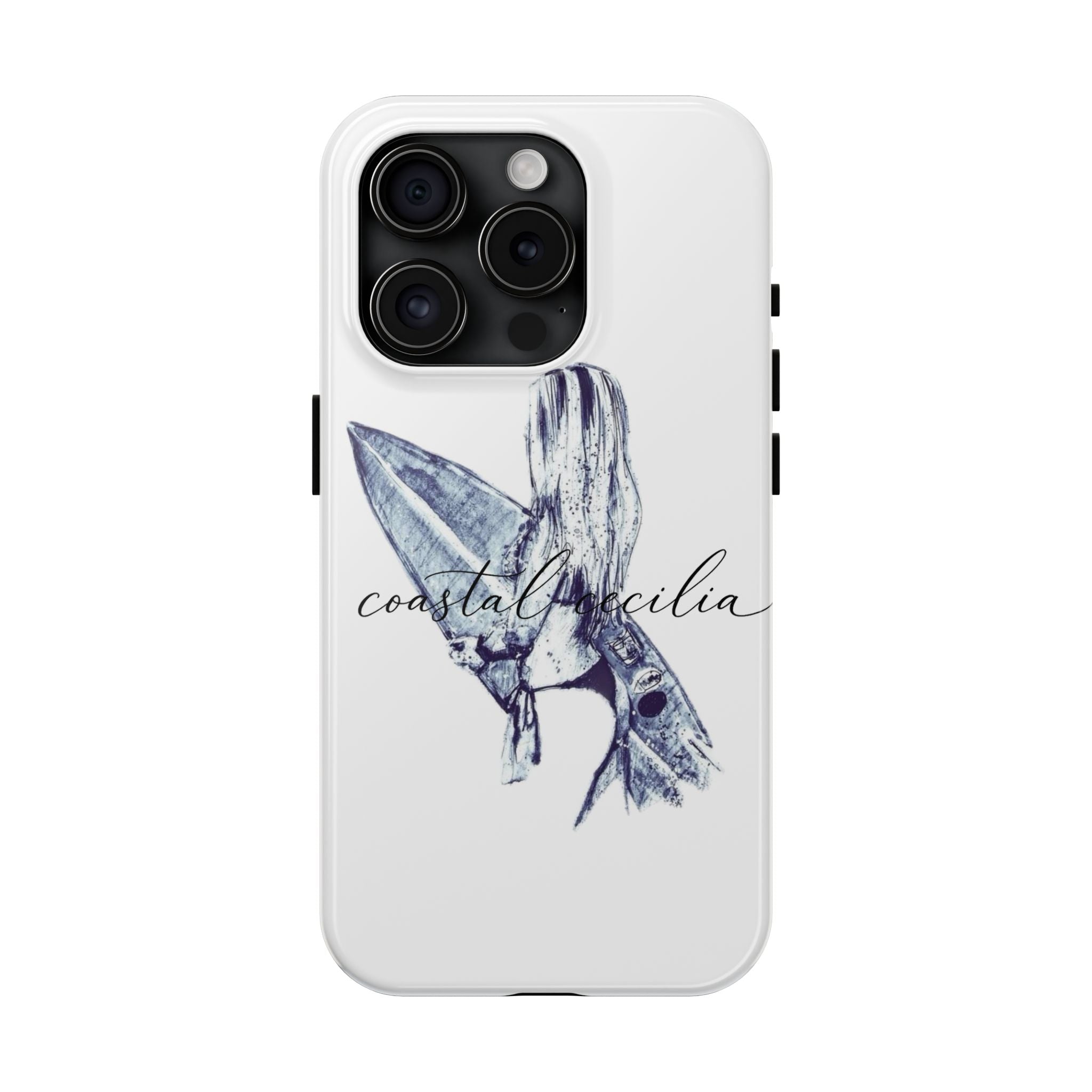 Coastal Cecilia Surf Girl Tough Phone Cases